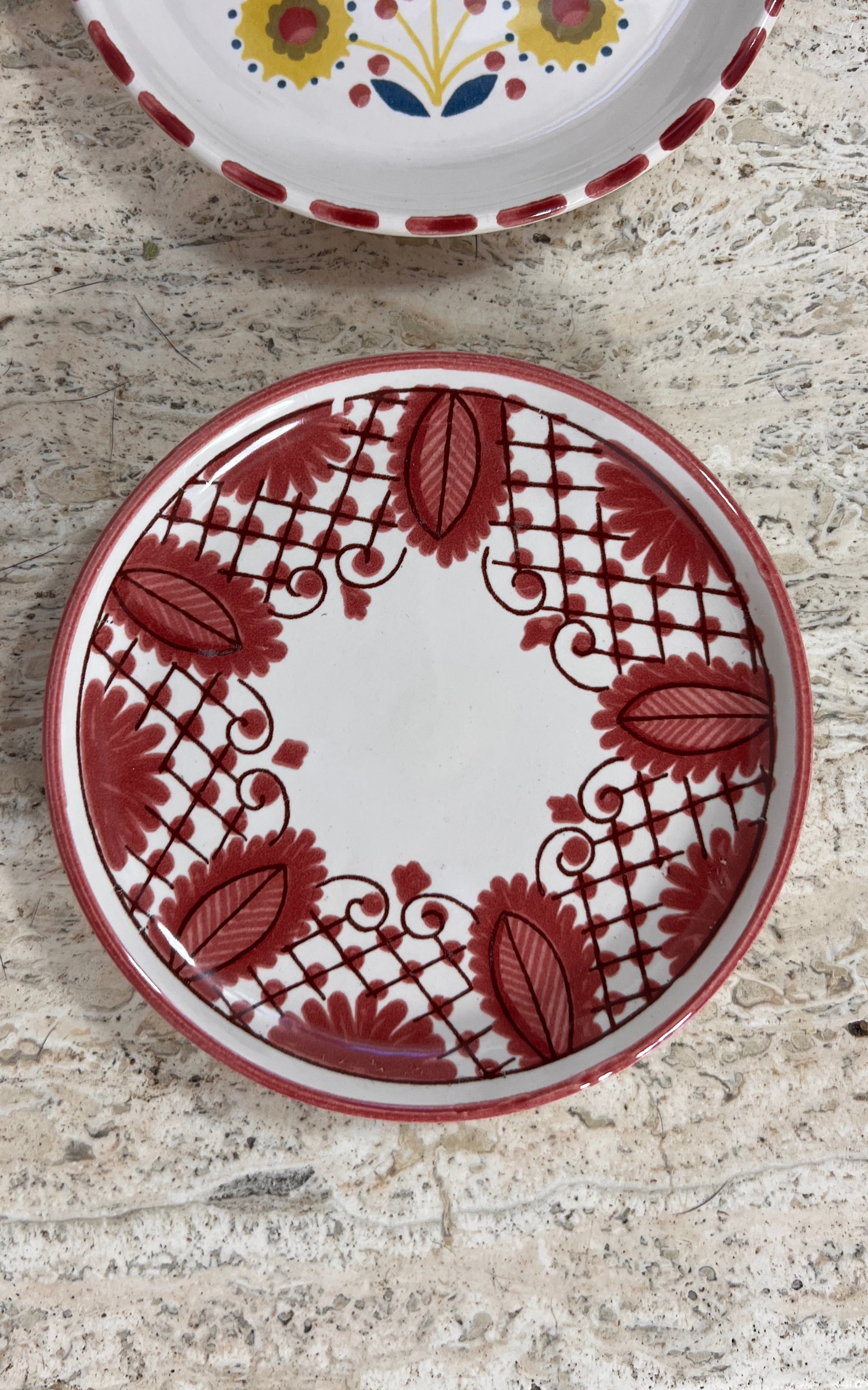 Vintage Hand-Painted Ceramic Coasters – Set of 4