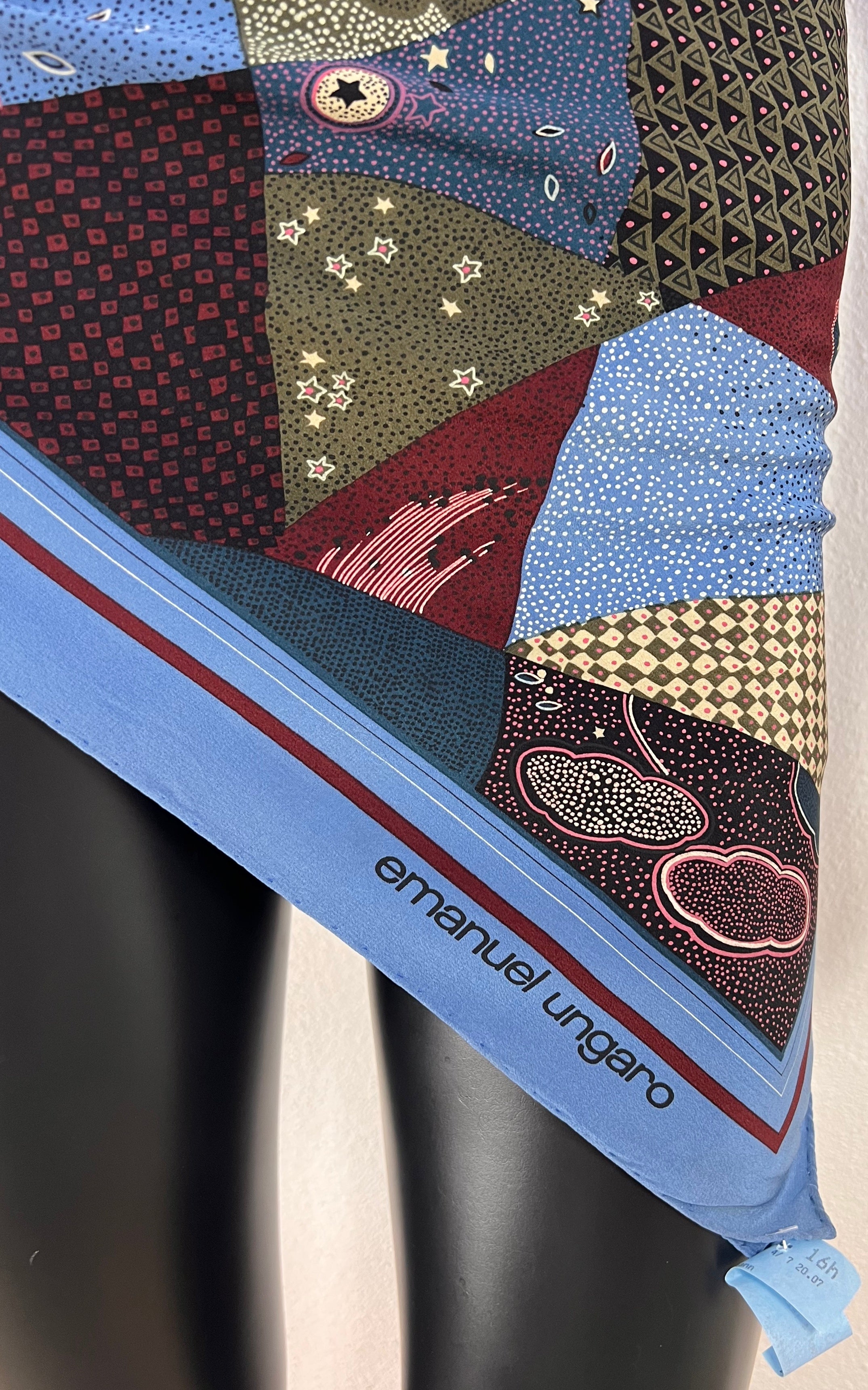 Vintage Emanuel Ungaro Abstract Patchwork Print Scarf