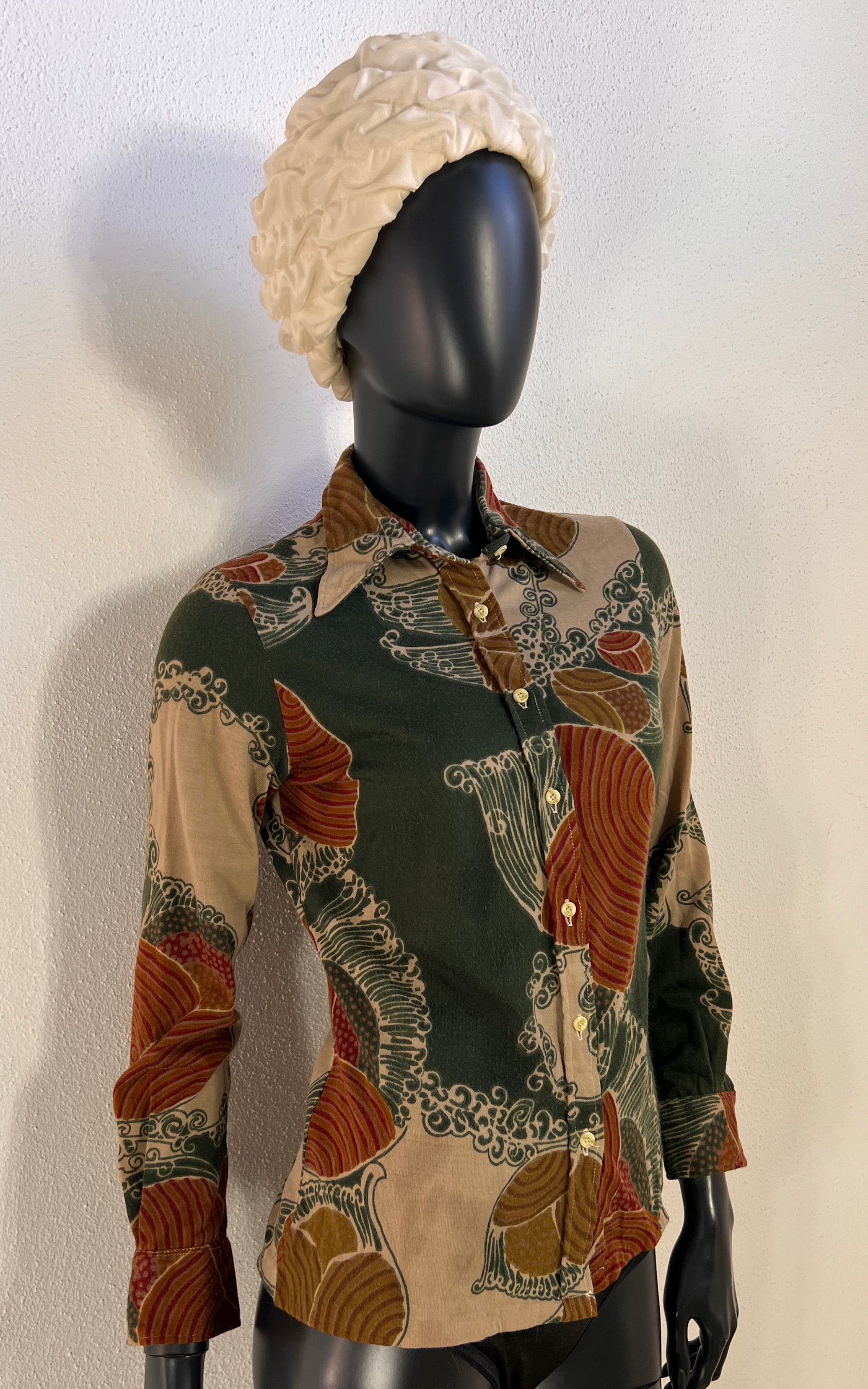 Vintage 1970s Saint Clair Paris Psychedelic Print Shirt