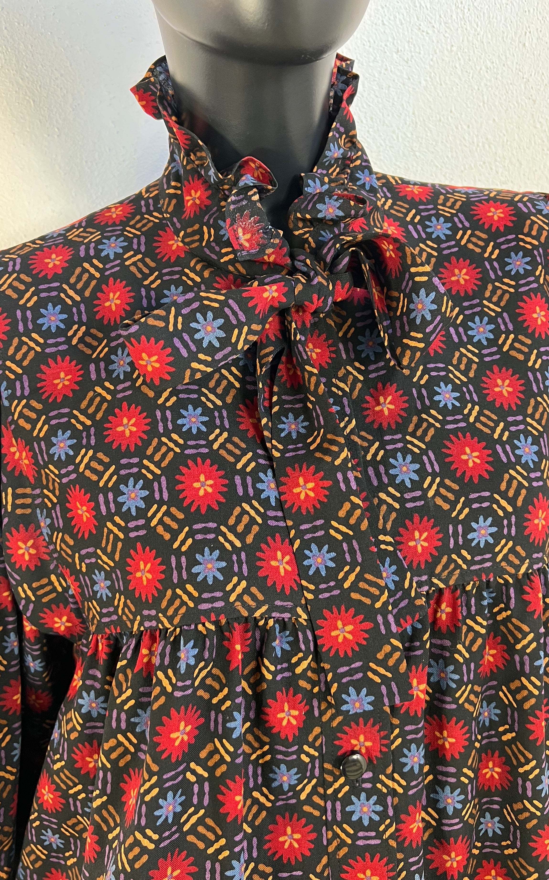Fall 1980 Yves Saint Laurent Rive Gauche Floral Dress