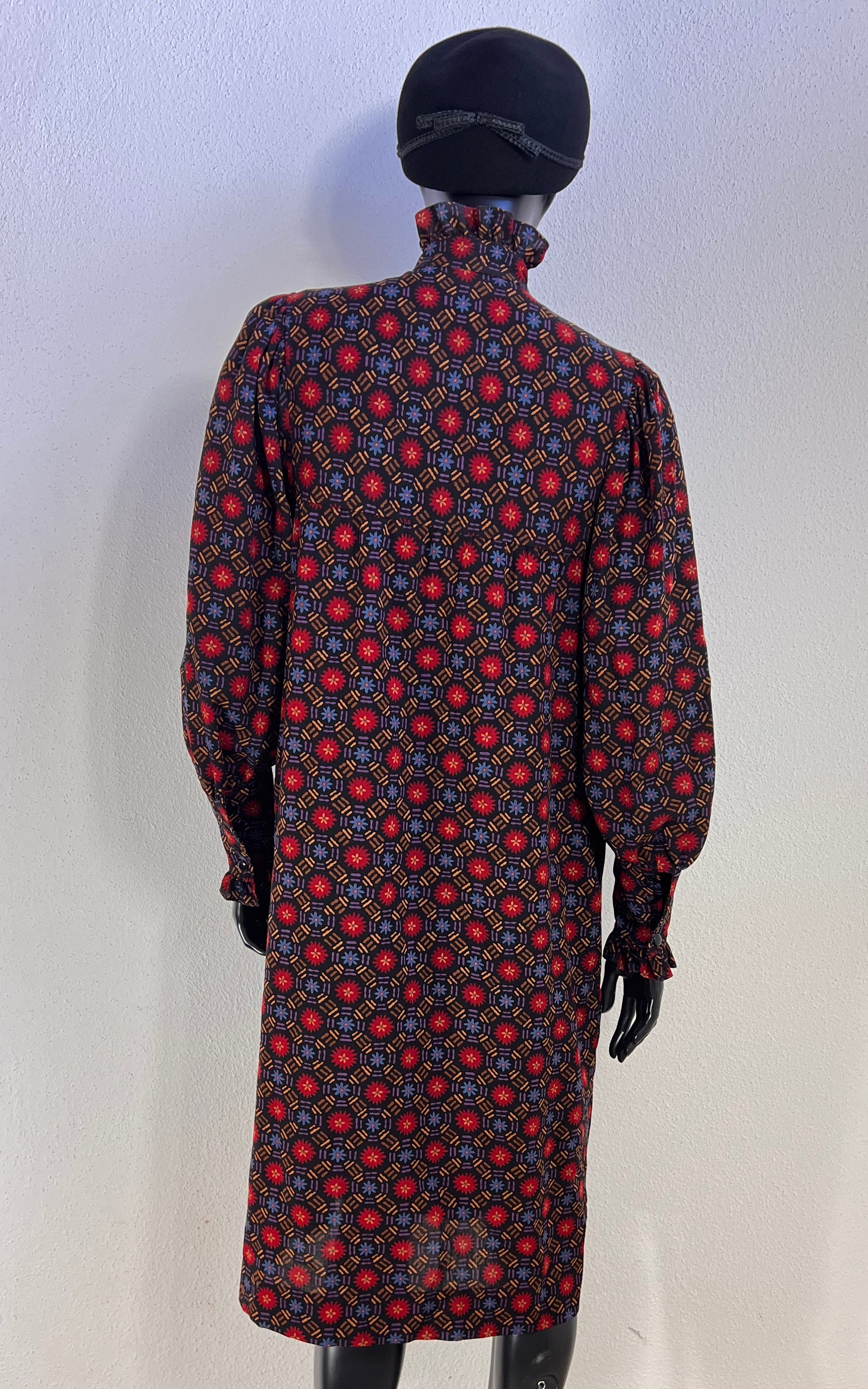Fall 1980 Yves Saint Laurent Rive Gauche Floral Dress