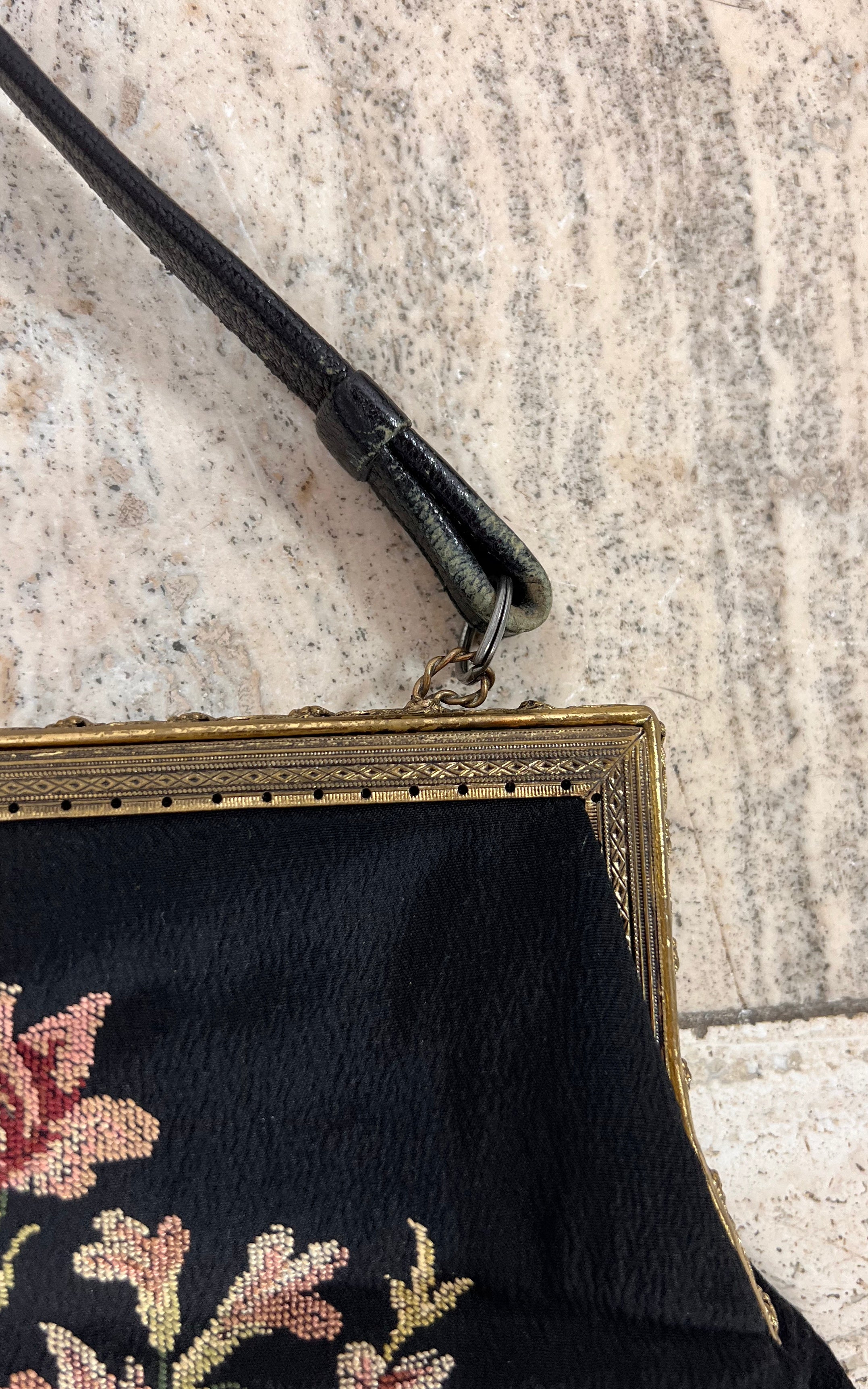 Vintage Floral Tapestry Handbag