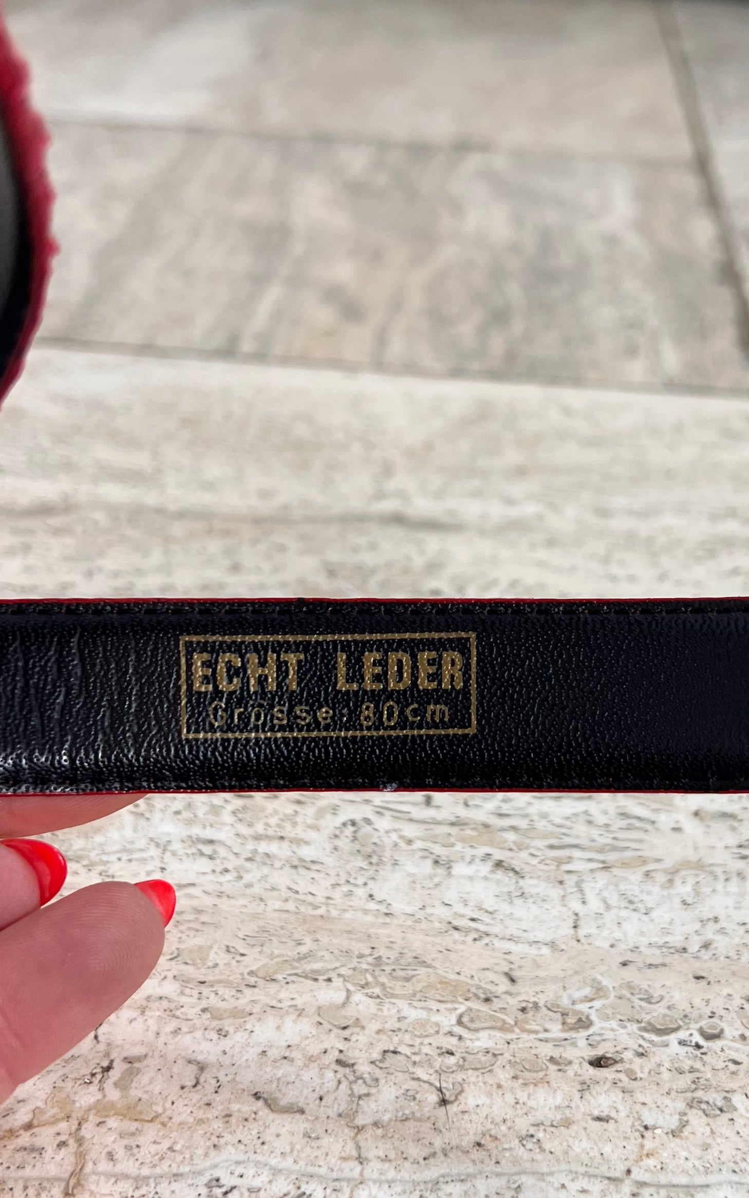 Vintage Red Snakeskin Belt