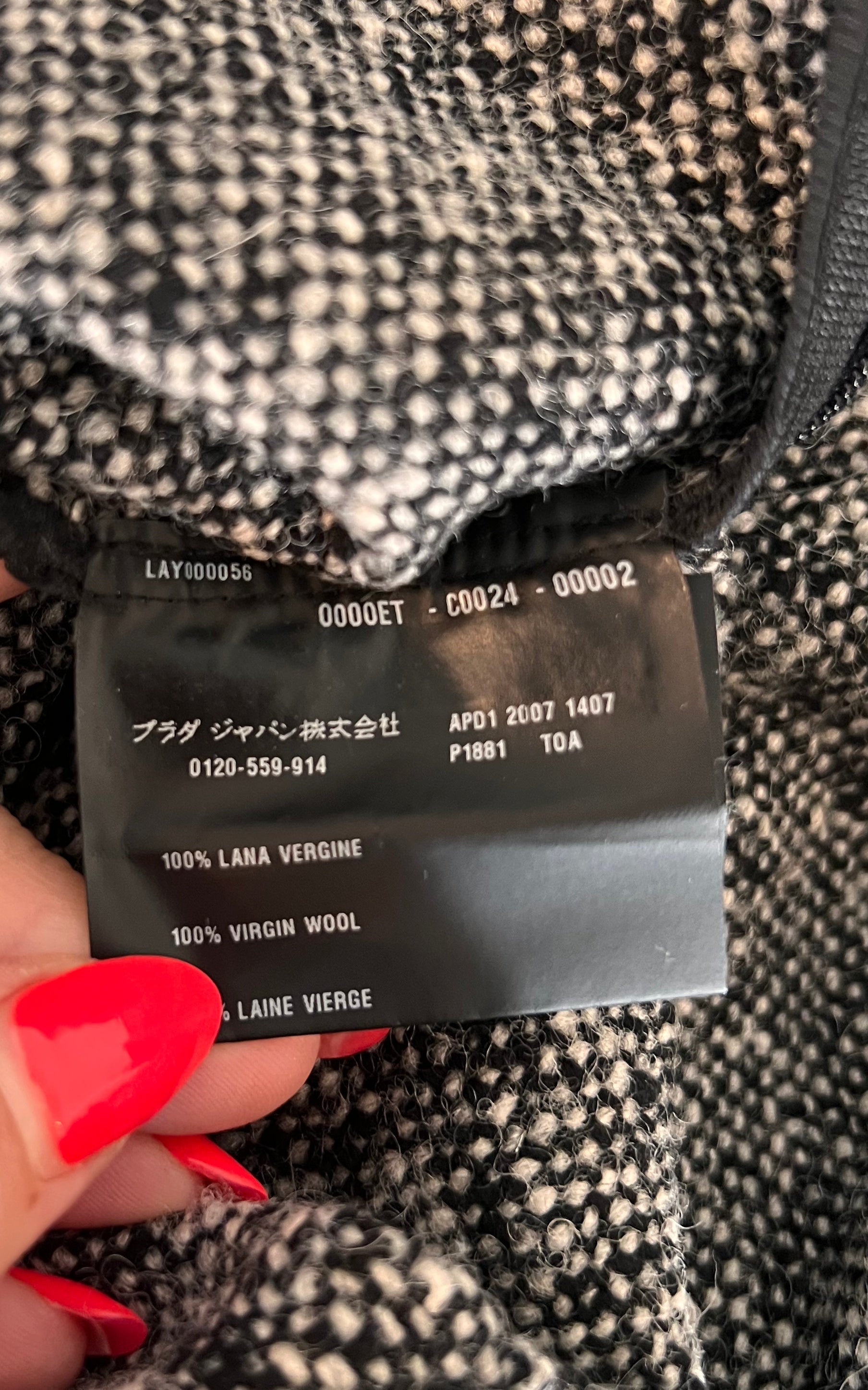 Prada Virgin Wool Tweed Pencil Skirt