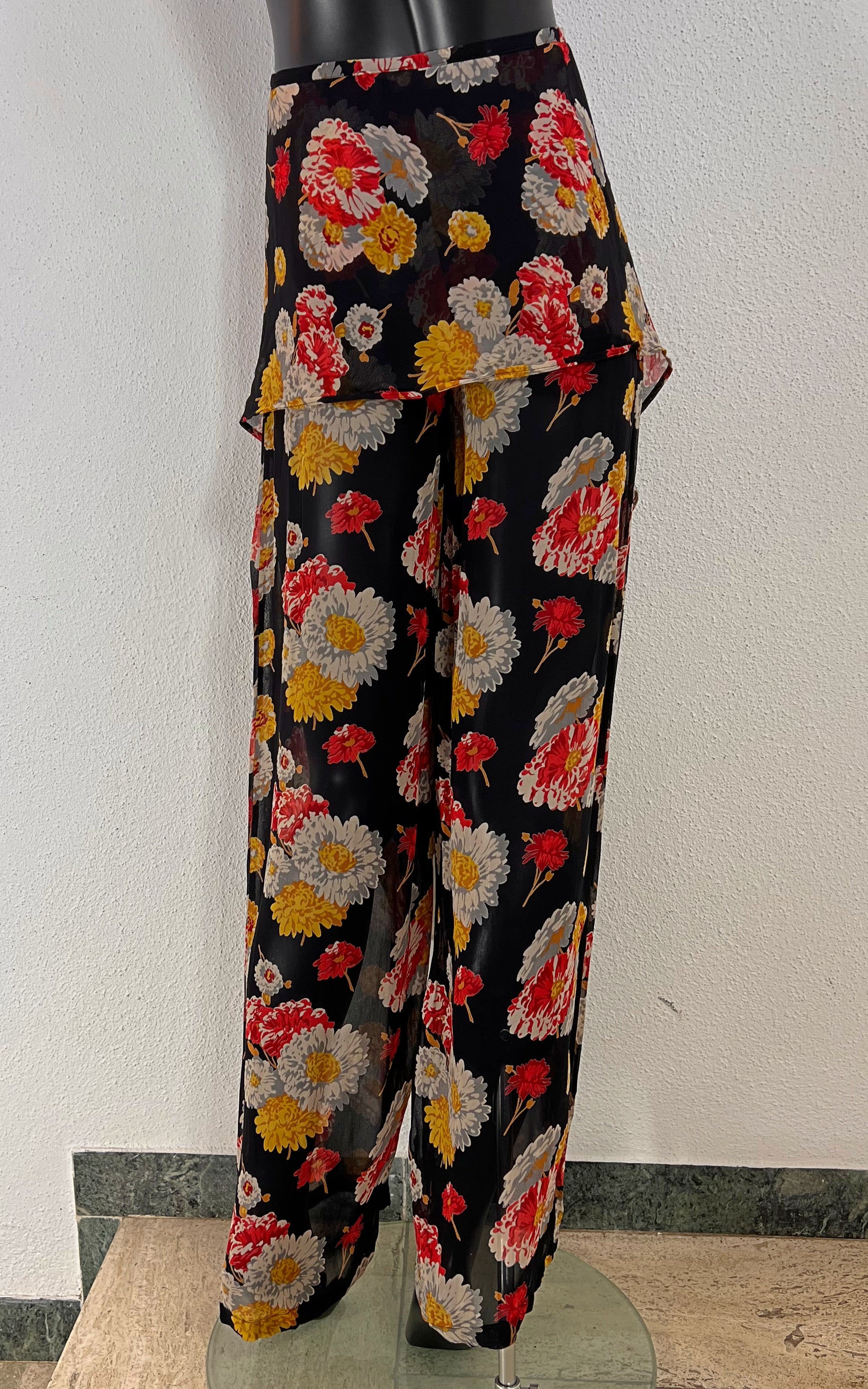 Vintage Lolita Lempicka Flower Silk Pants