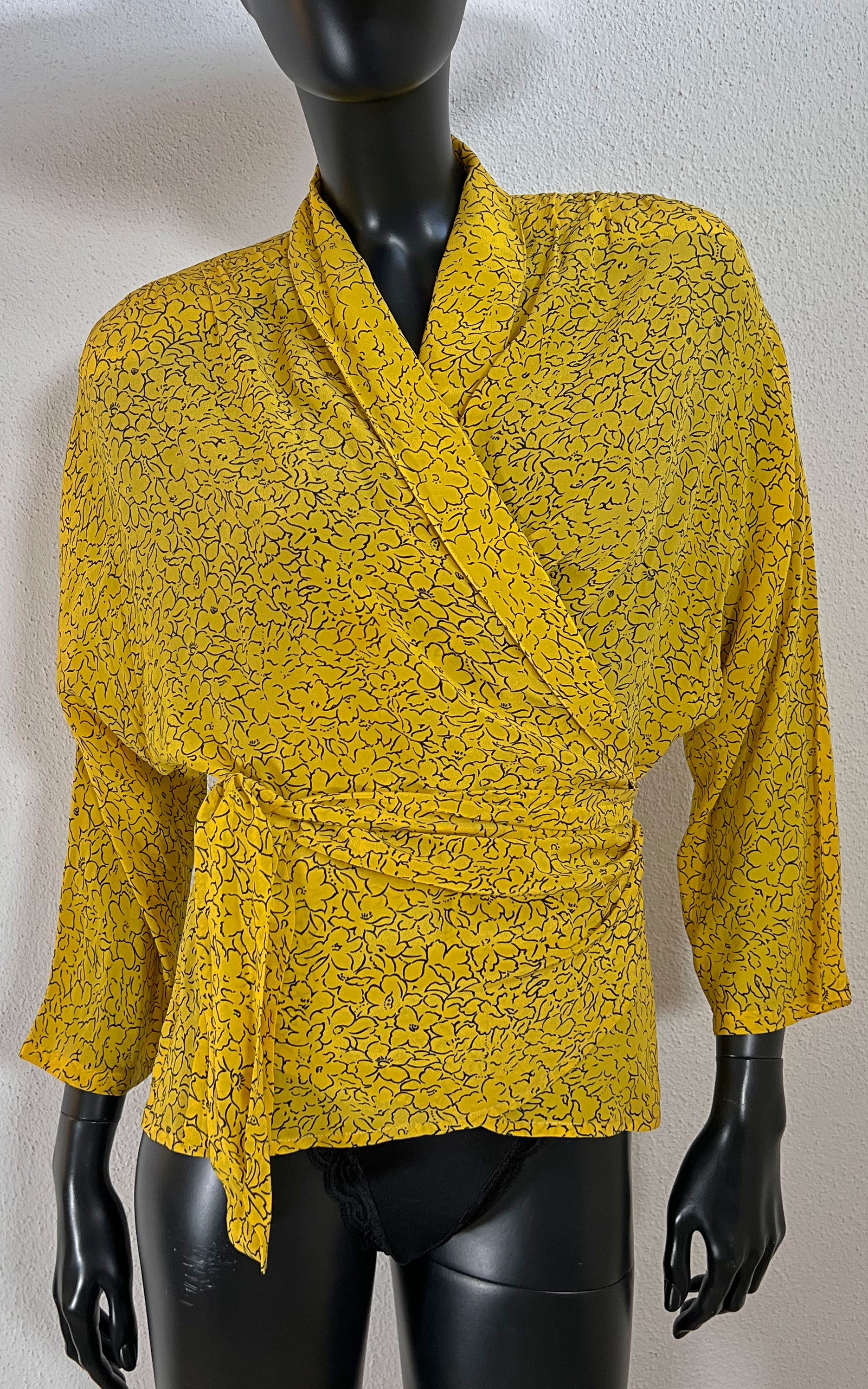 Vintage 90s Silk Wrap Blouse