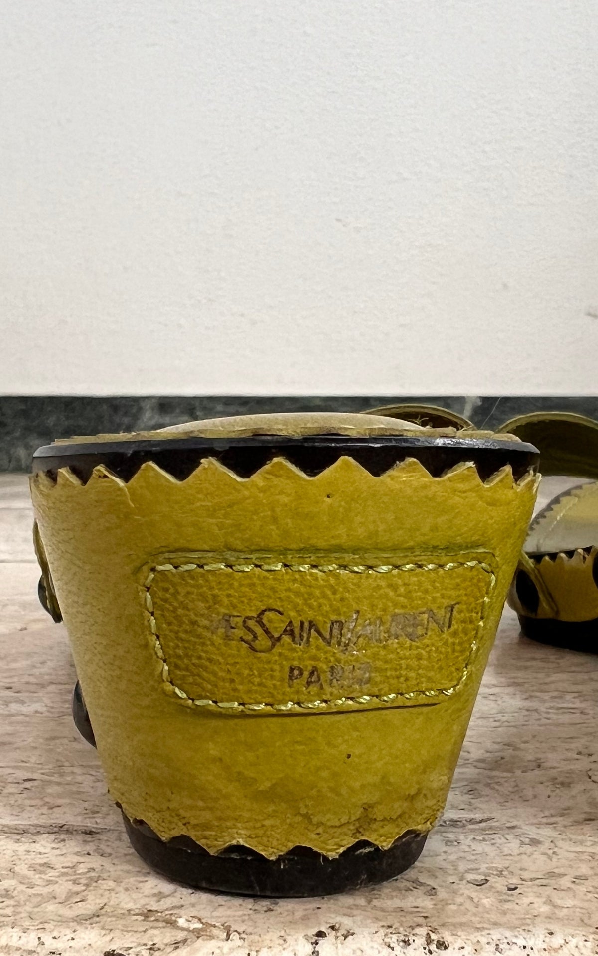 Vintage Yves Saint Laurent Rive Gauche Studded Leather Mules 37
