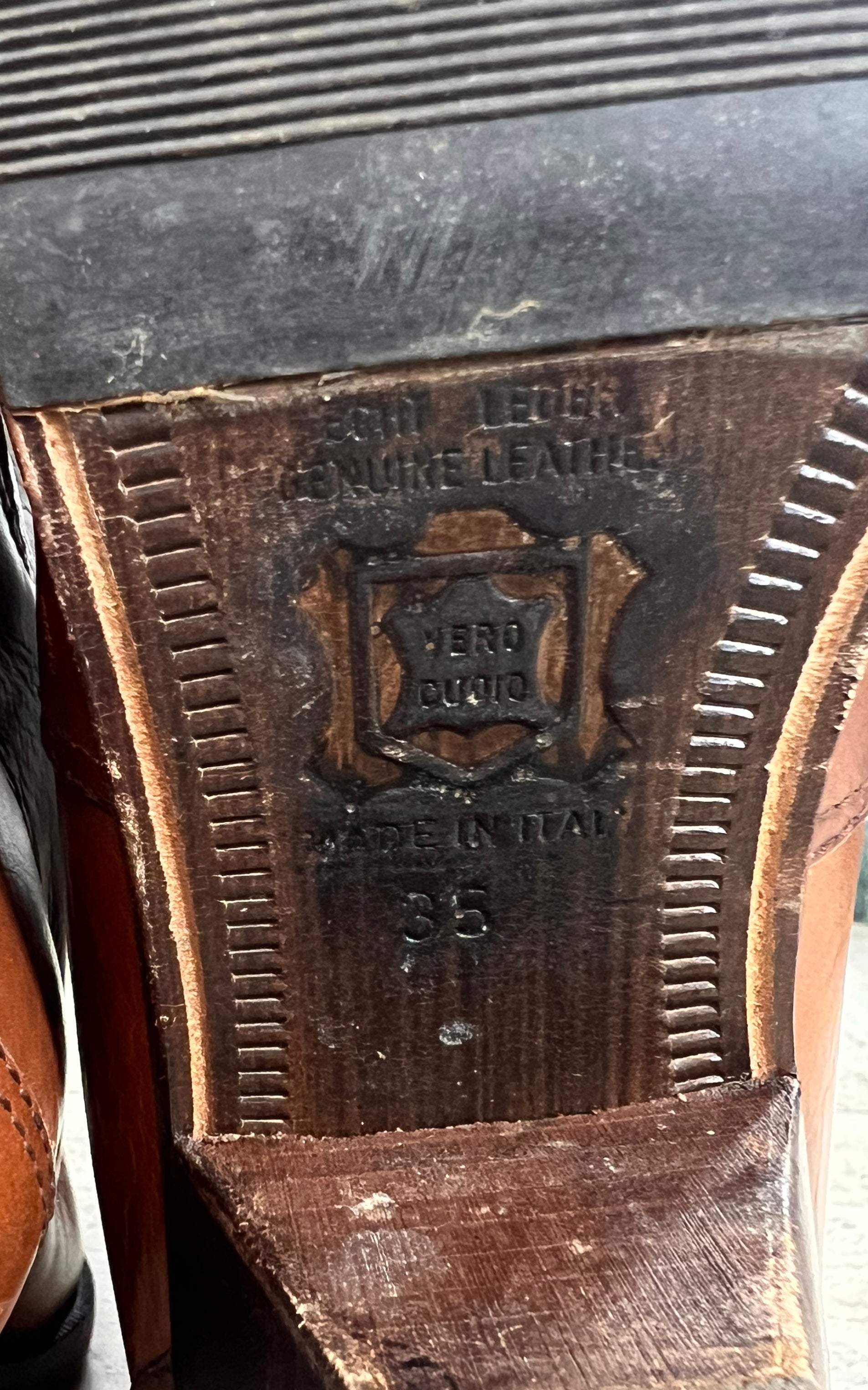 Vintage Italian Leather Cowboy Boots 35