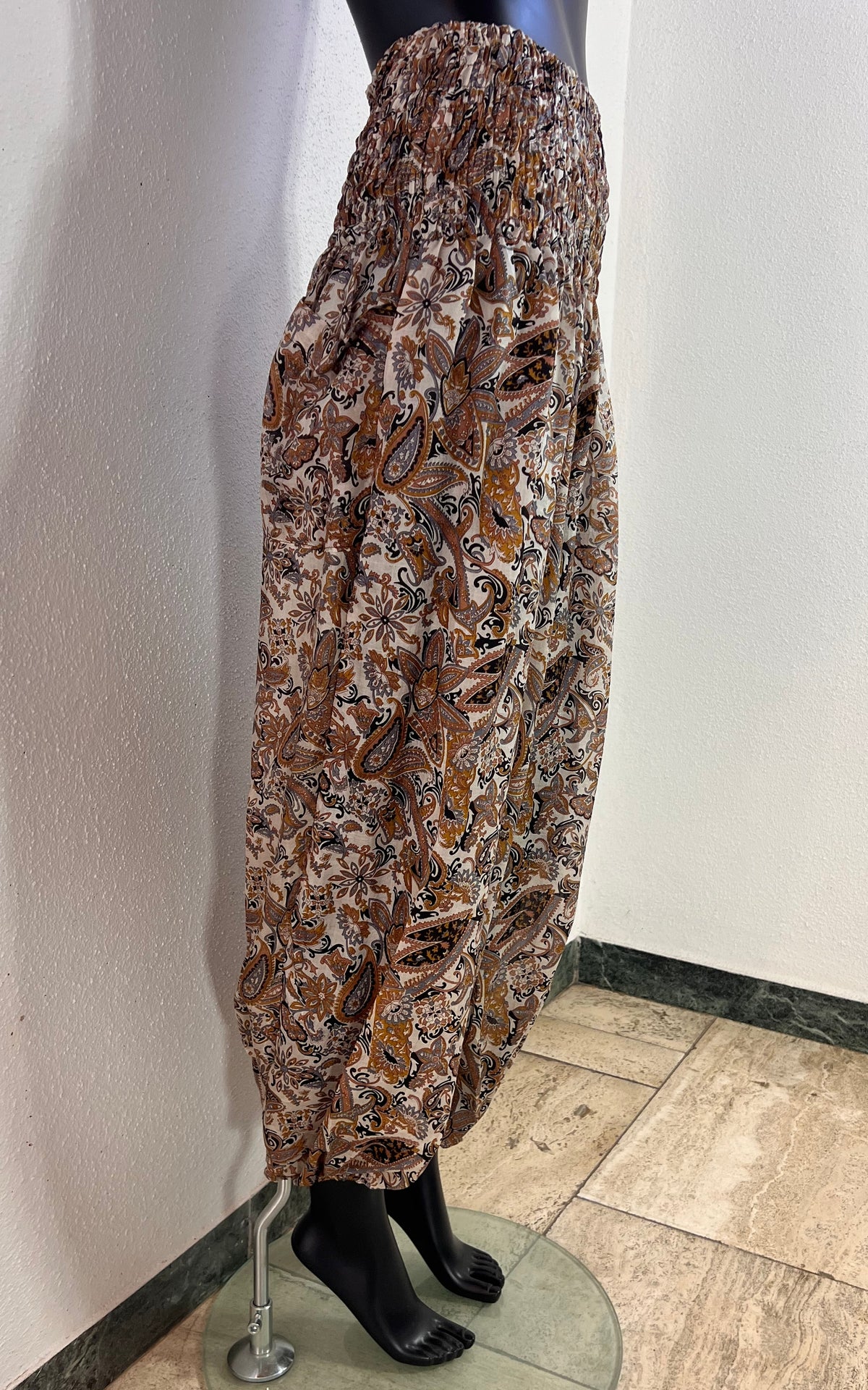 Etnos Recycled Sari Silk Paisley Balloon Trousers