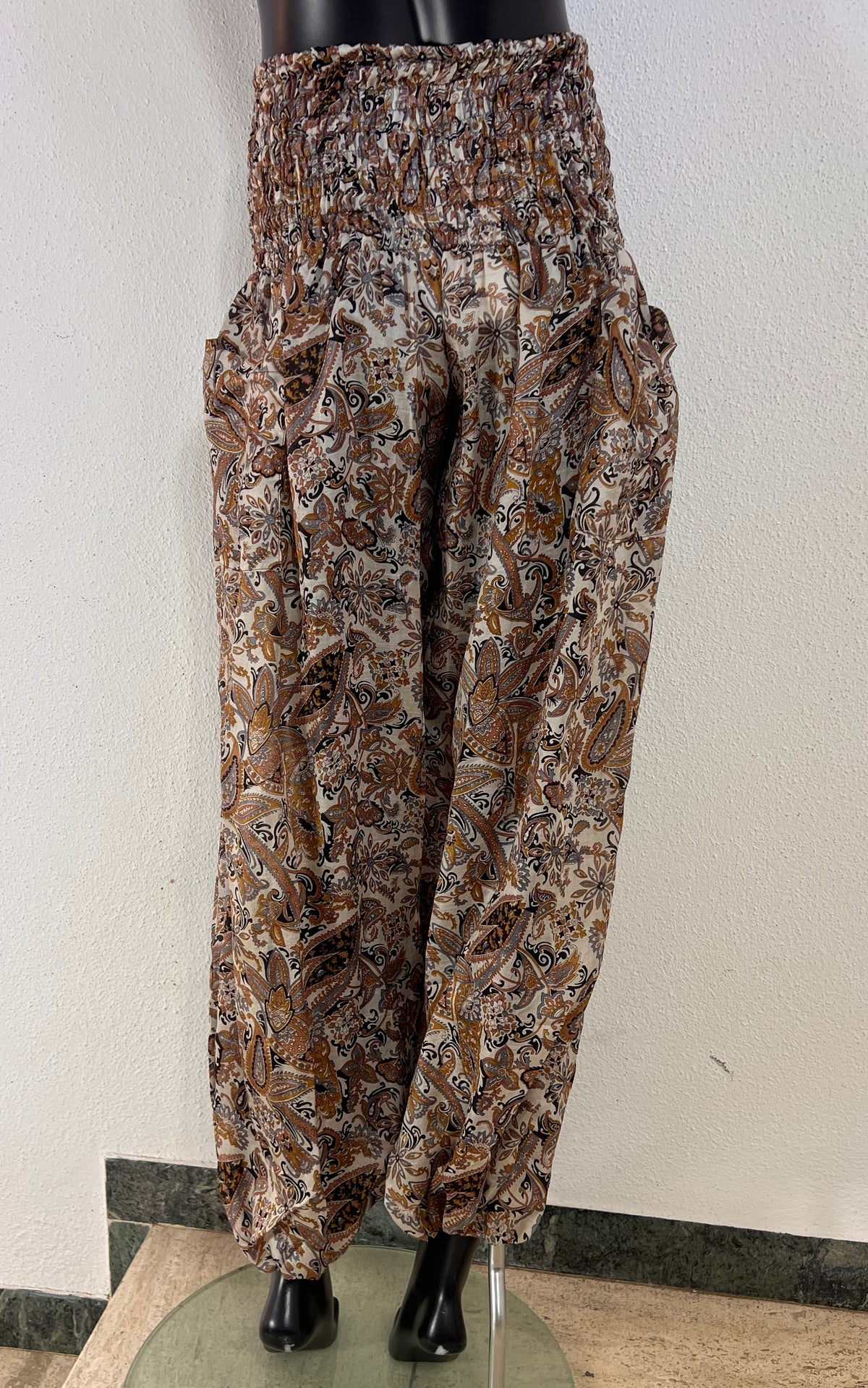Etnos Recycled Sari Silk Paisley Balloon Trousers