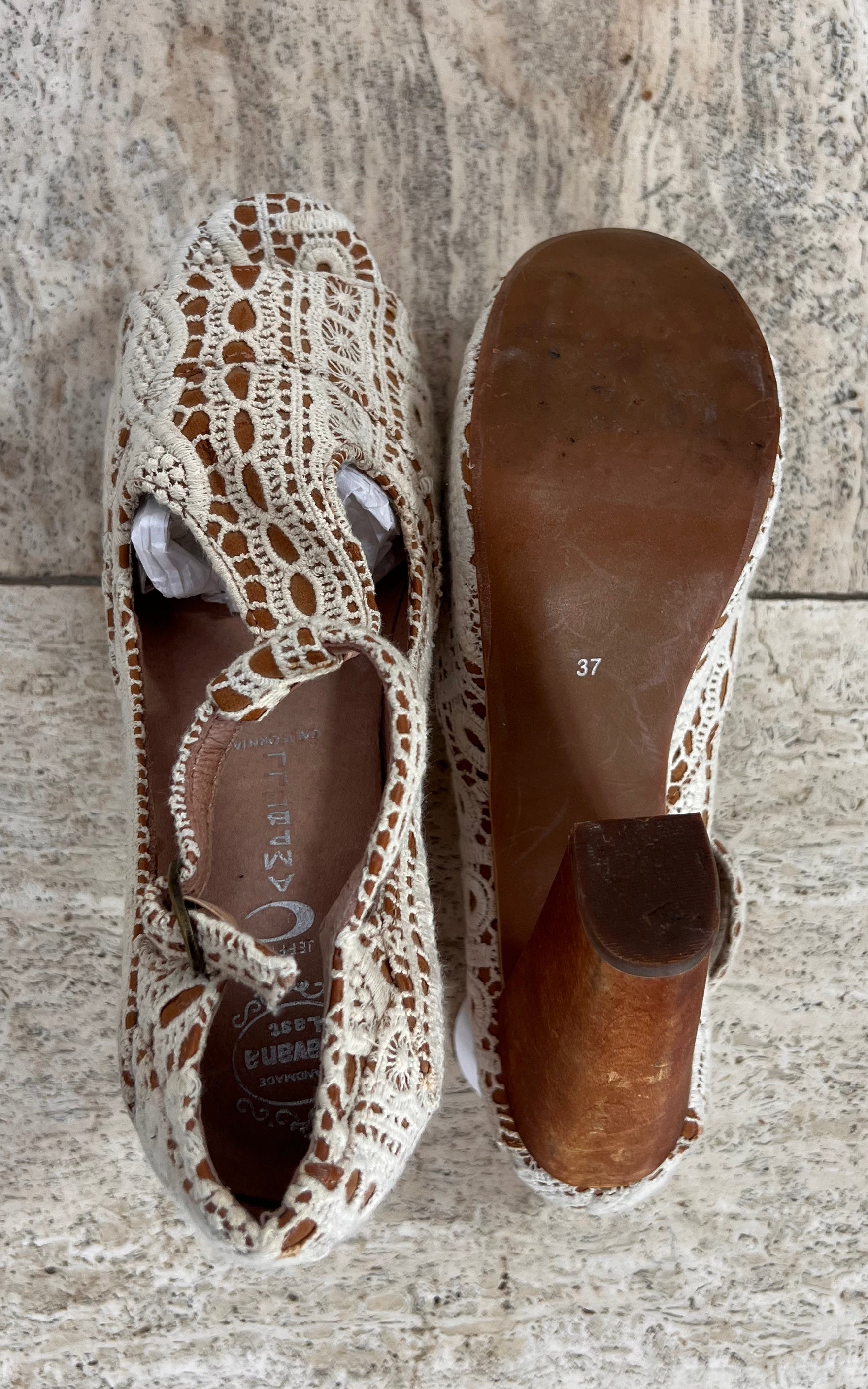 Jeffrey Campbell Platform Lace T-Strap Heels 37