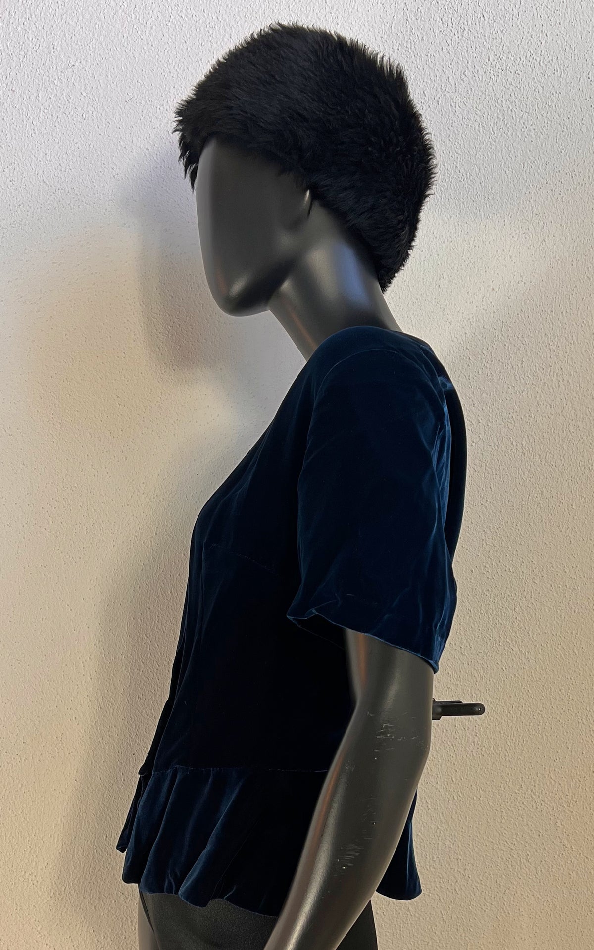 Vintage Silk Velvet Peplum Top