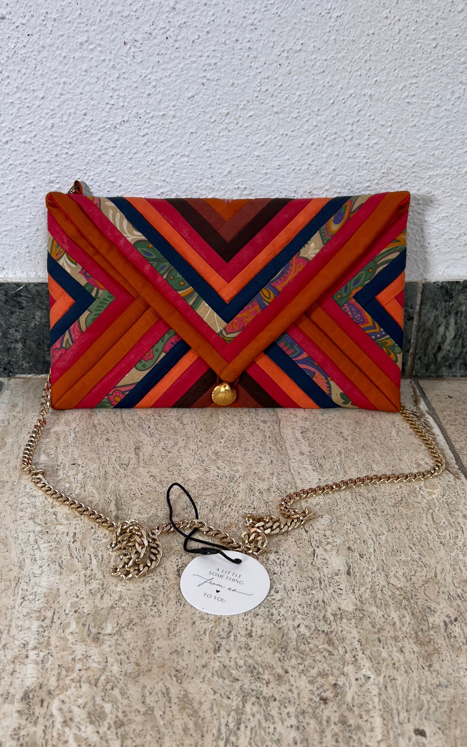 Handmade Patchwork Silk Clutch Bag