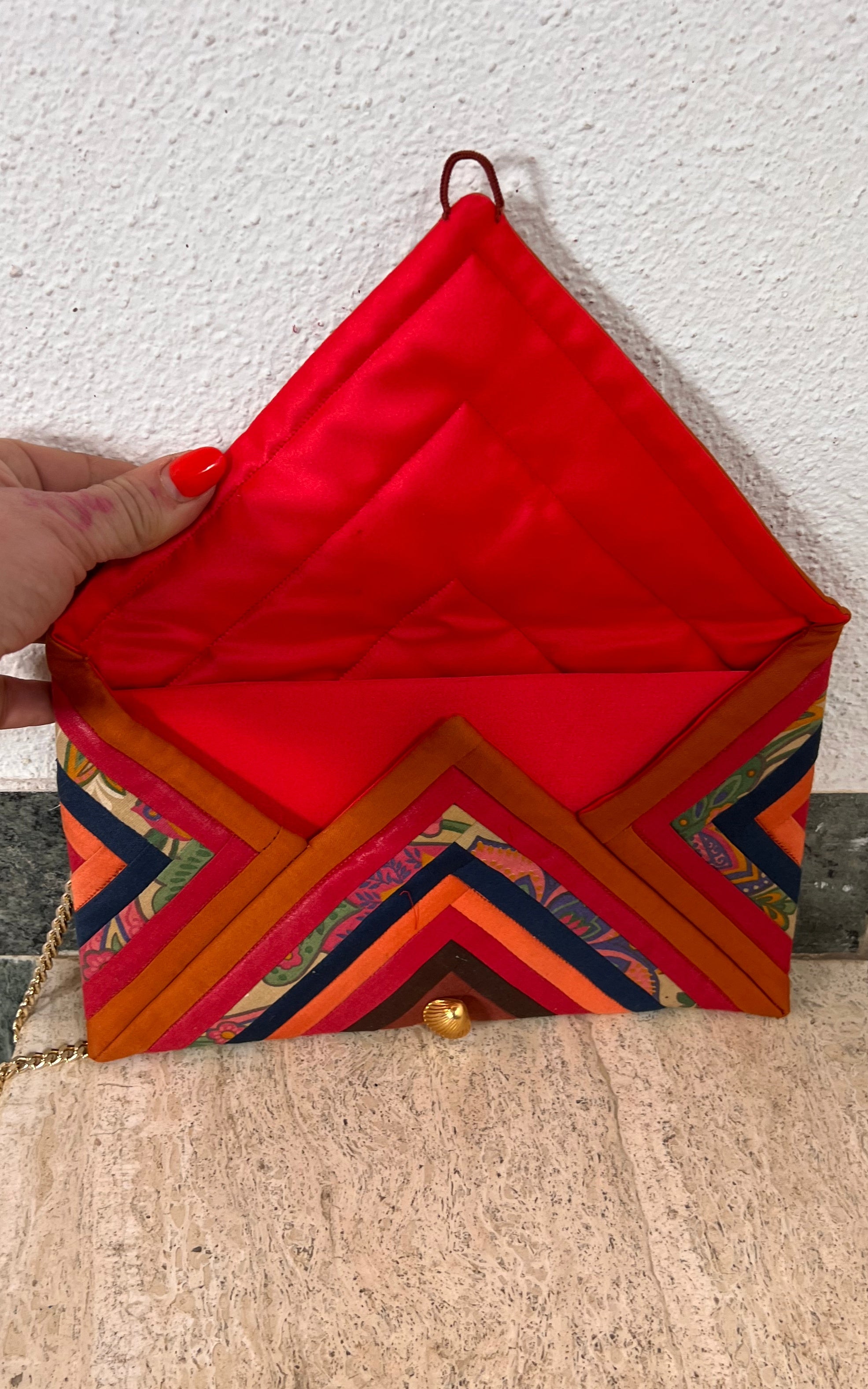 Handmade Patchwork Silk Clutch Bag
