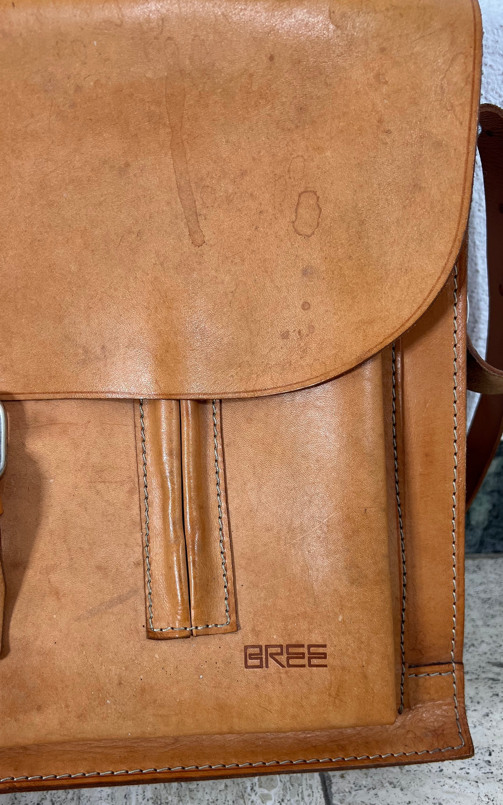 Vintage BREE Natural Leather Satchel / Backpack