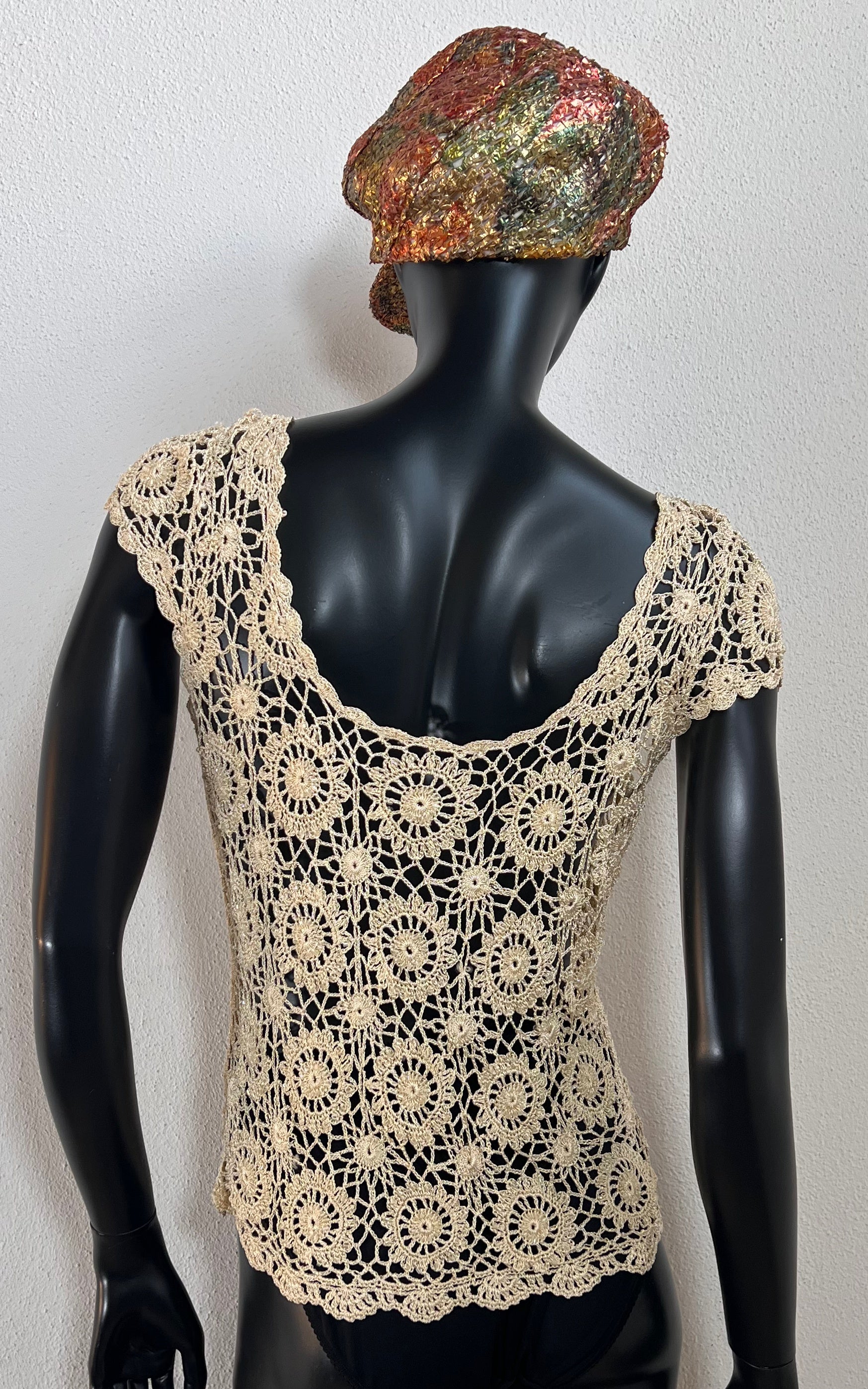Vintage Sequins Crochet Top
