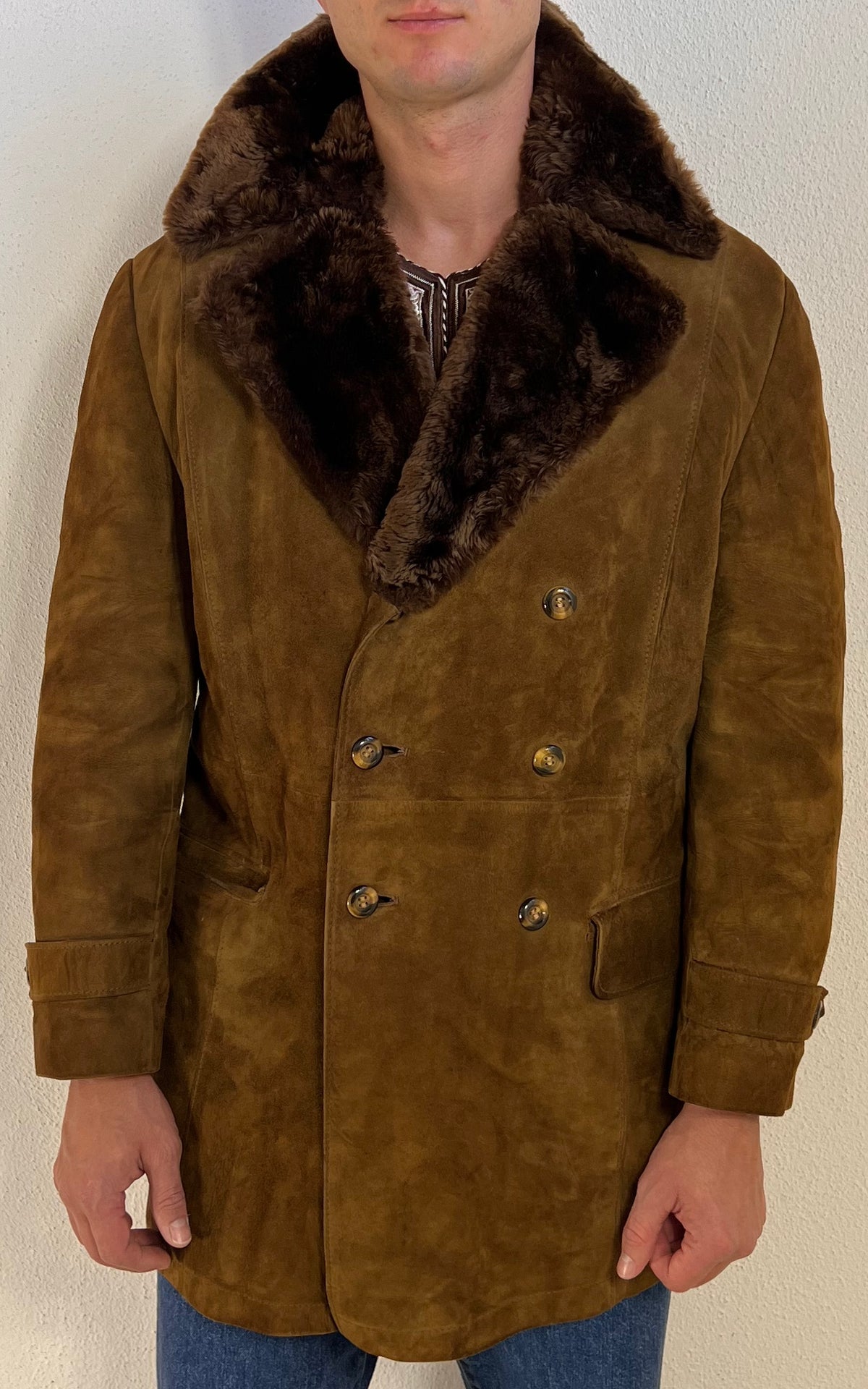 Vintage 70s MENS Shearling & Faux Fur Lined Jacket