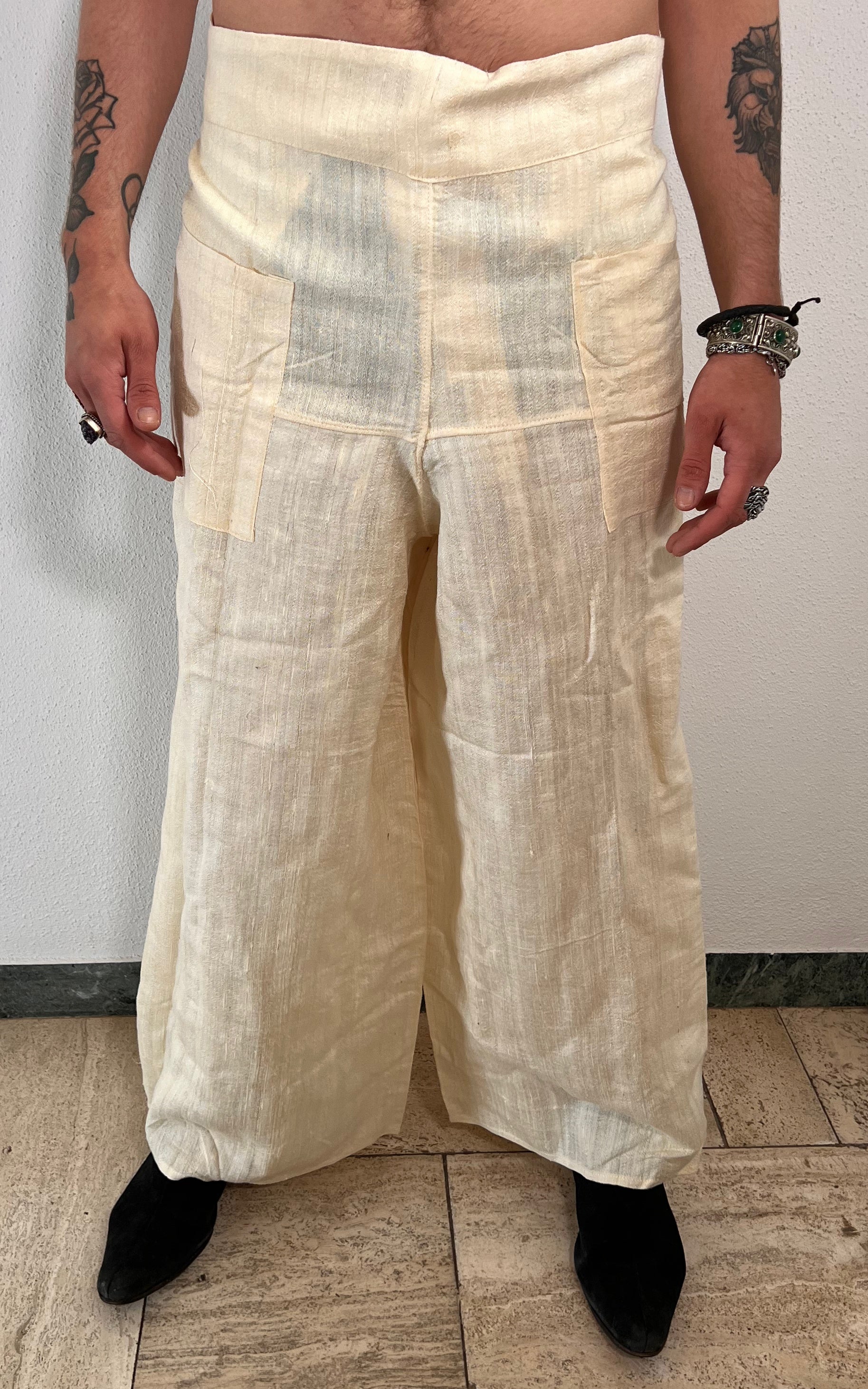 Vintage MENS Deadstock Raw Silk Pants