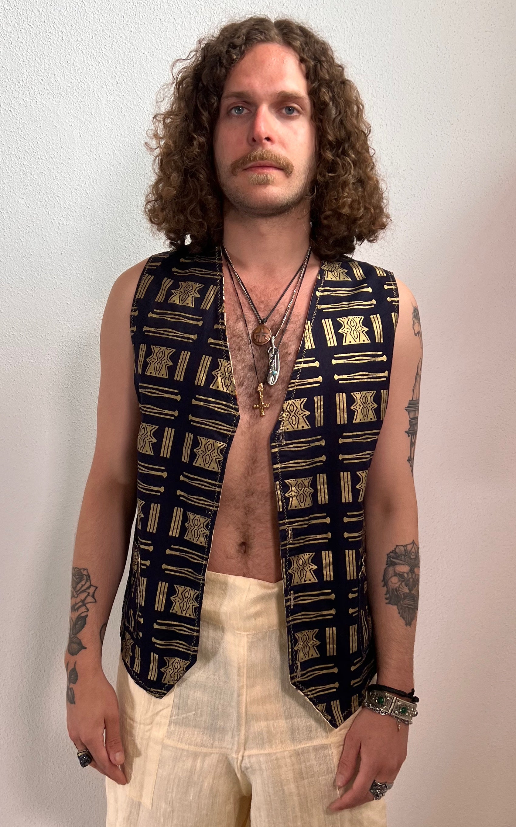 Vintage MENS 90s Reversible Waistcoat
