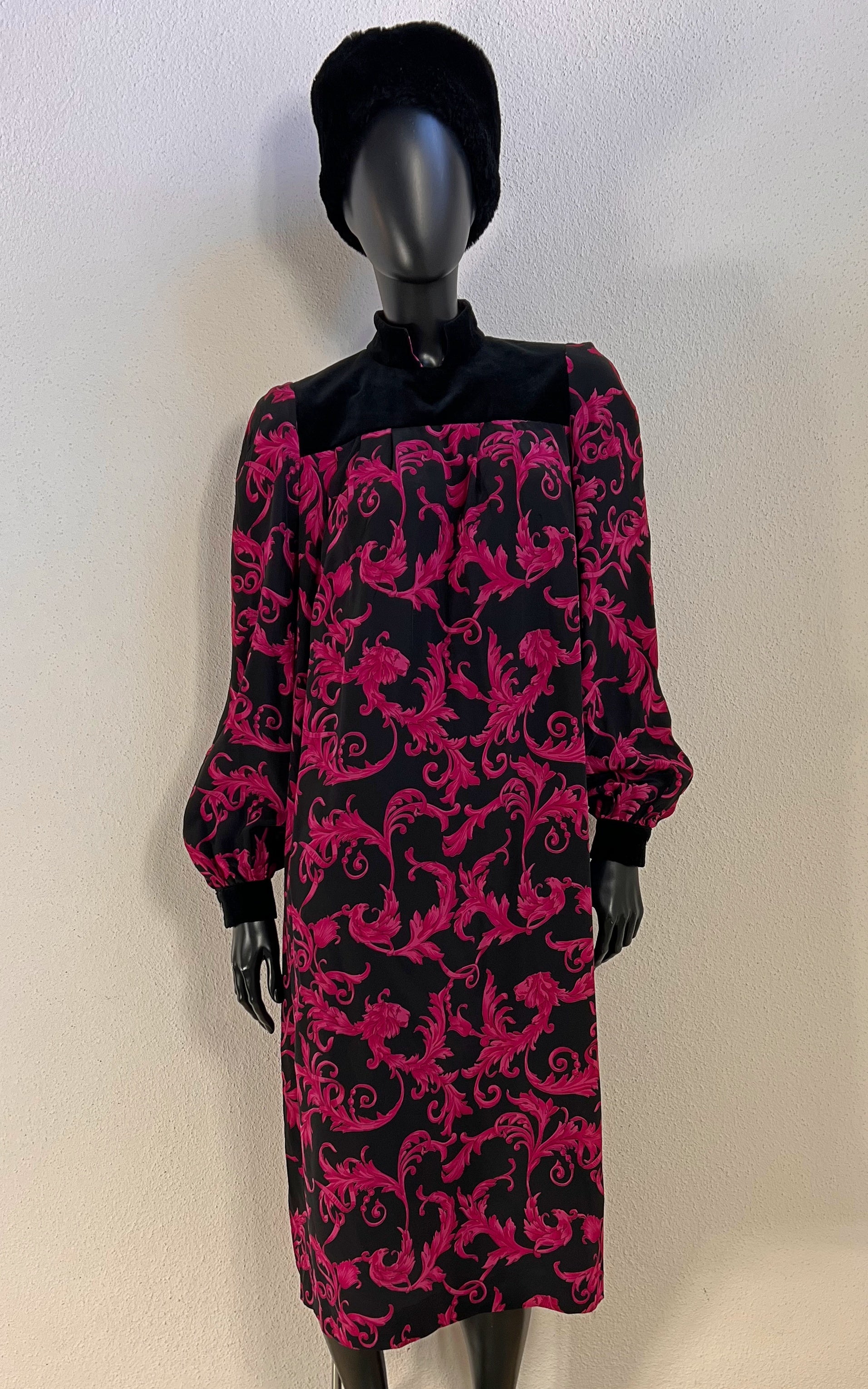 Vintage Silk And Velvet Dress