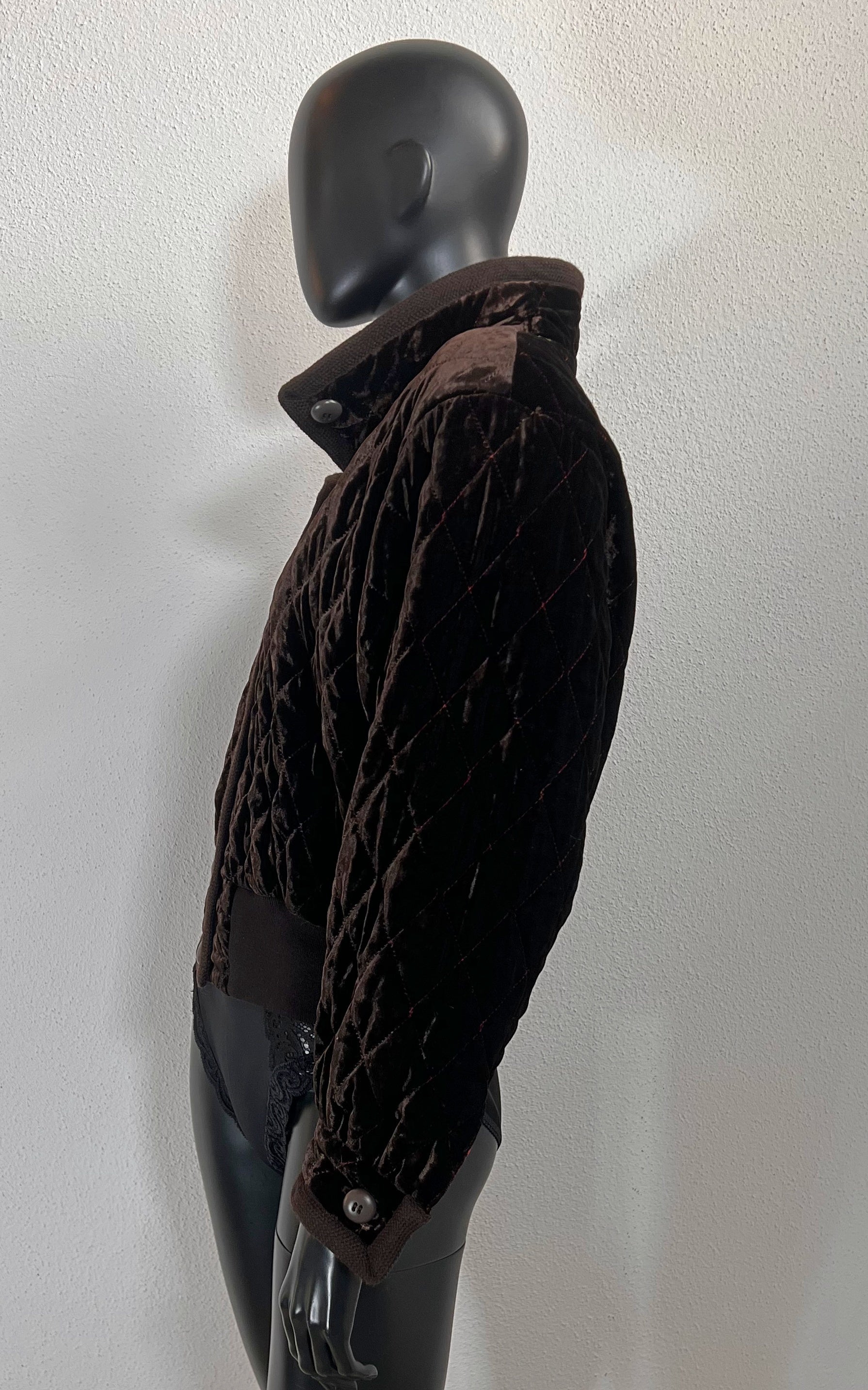 Vintage Escada Brown Velvet Bomber Jacket