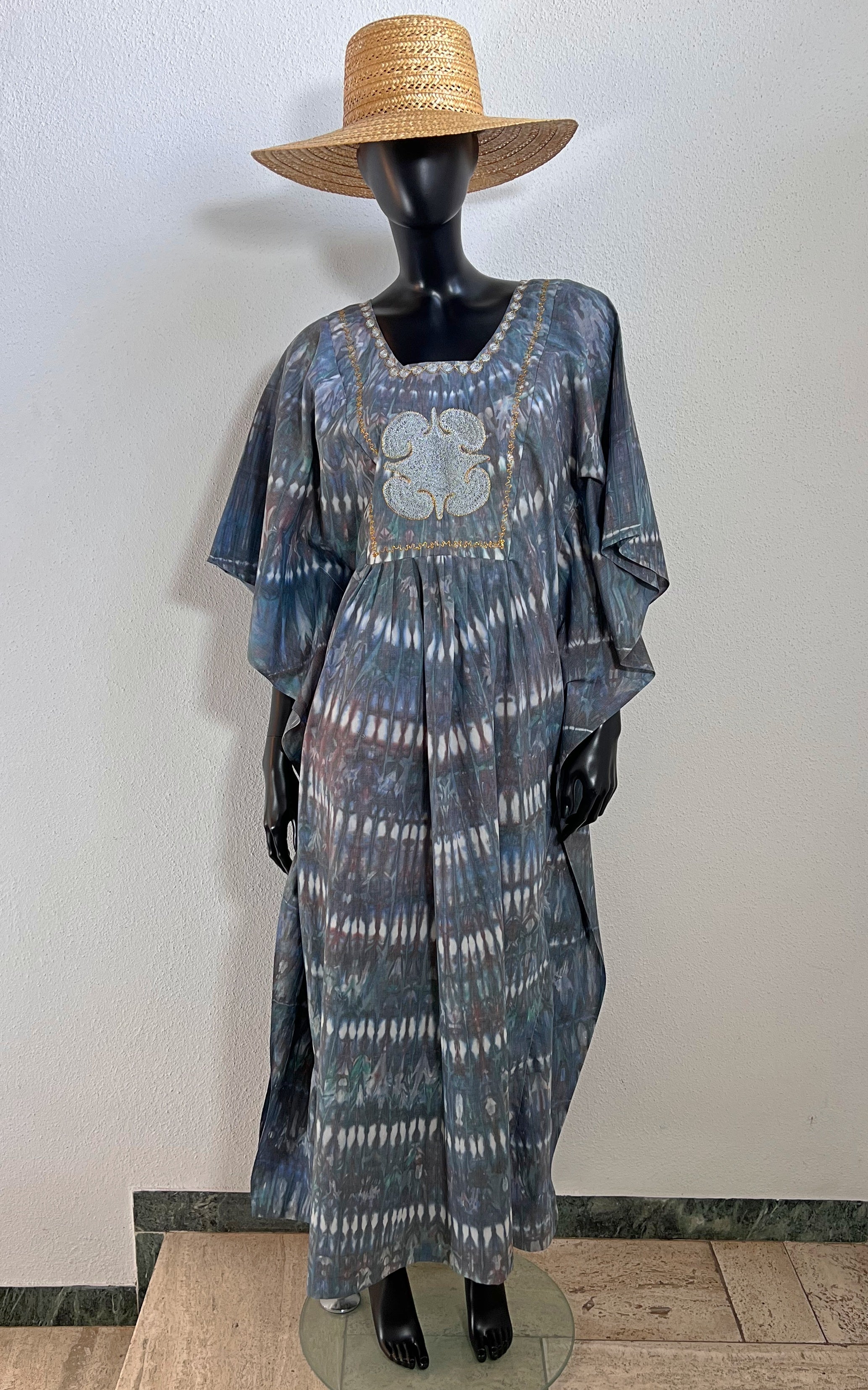 Vintage 70s Tie Dye Caftan Dress