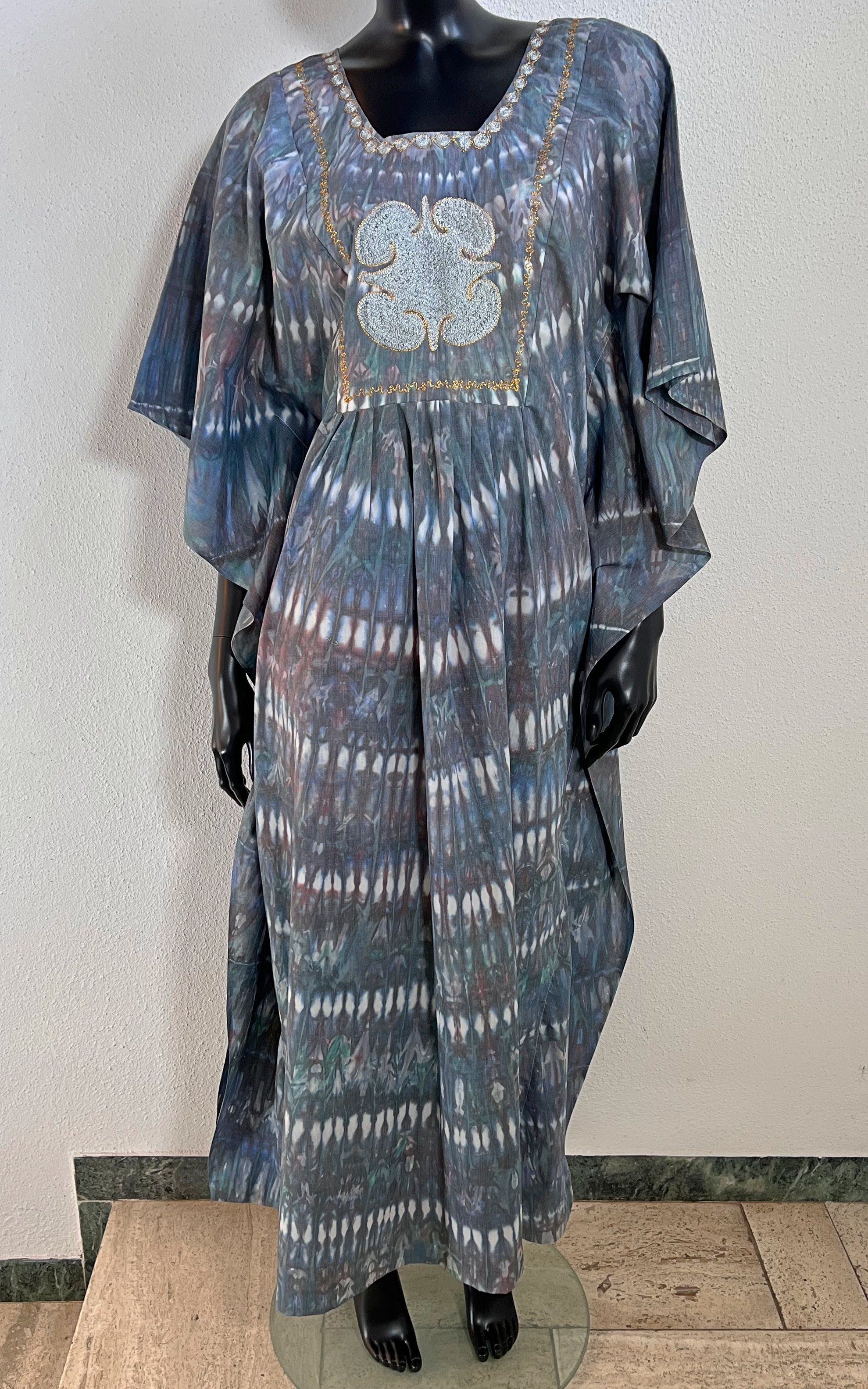 Vintage 70s Tie Dye Caftan Dress