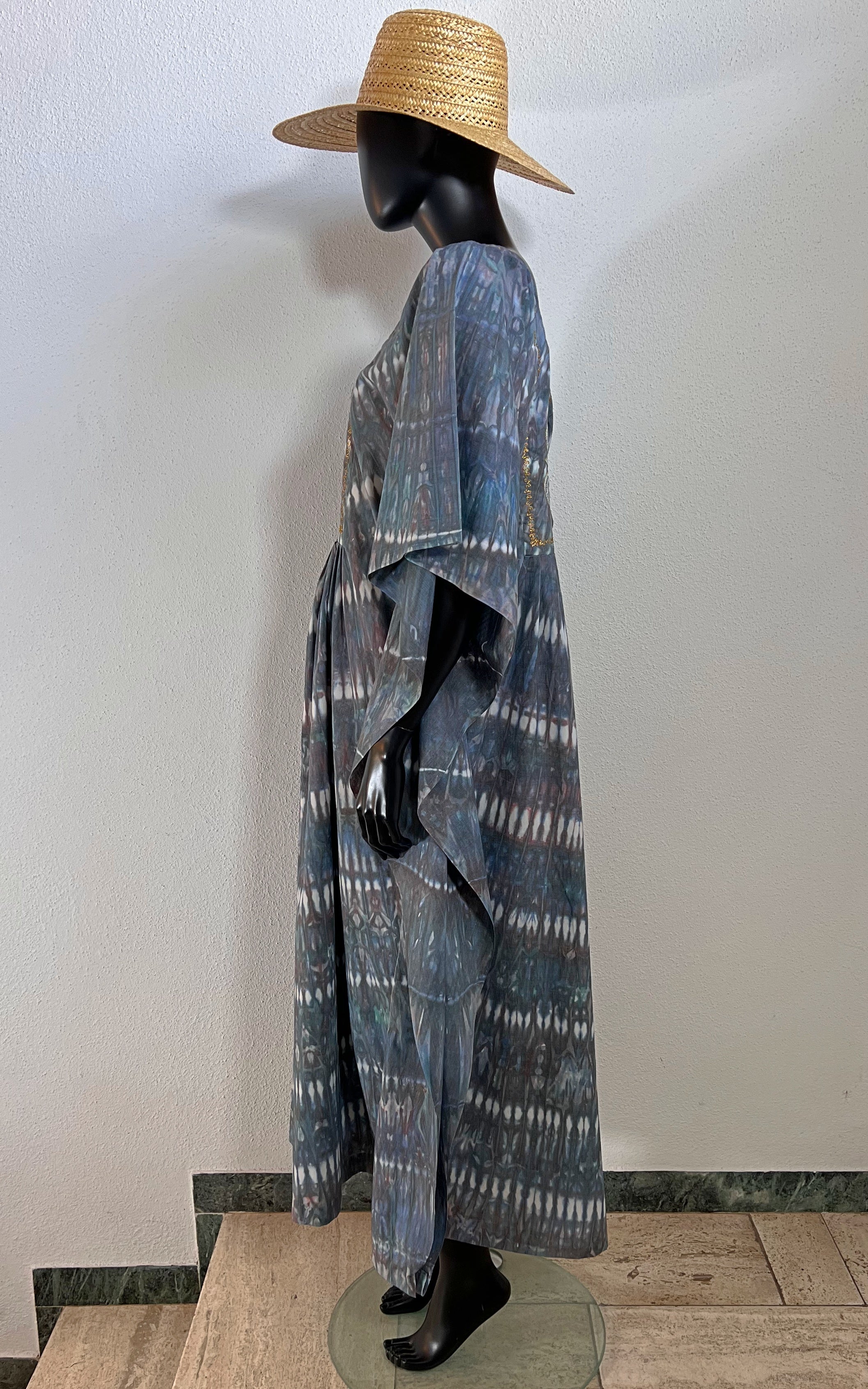 Vintage 70s Tie Dye Caftan Dress