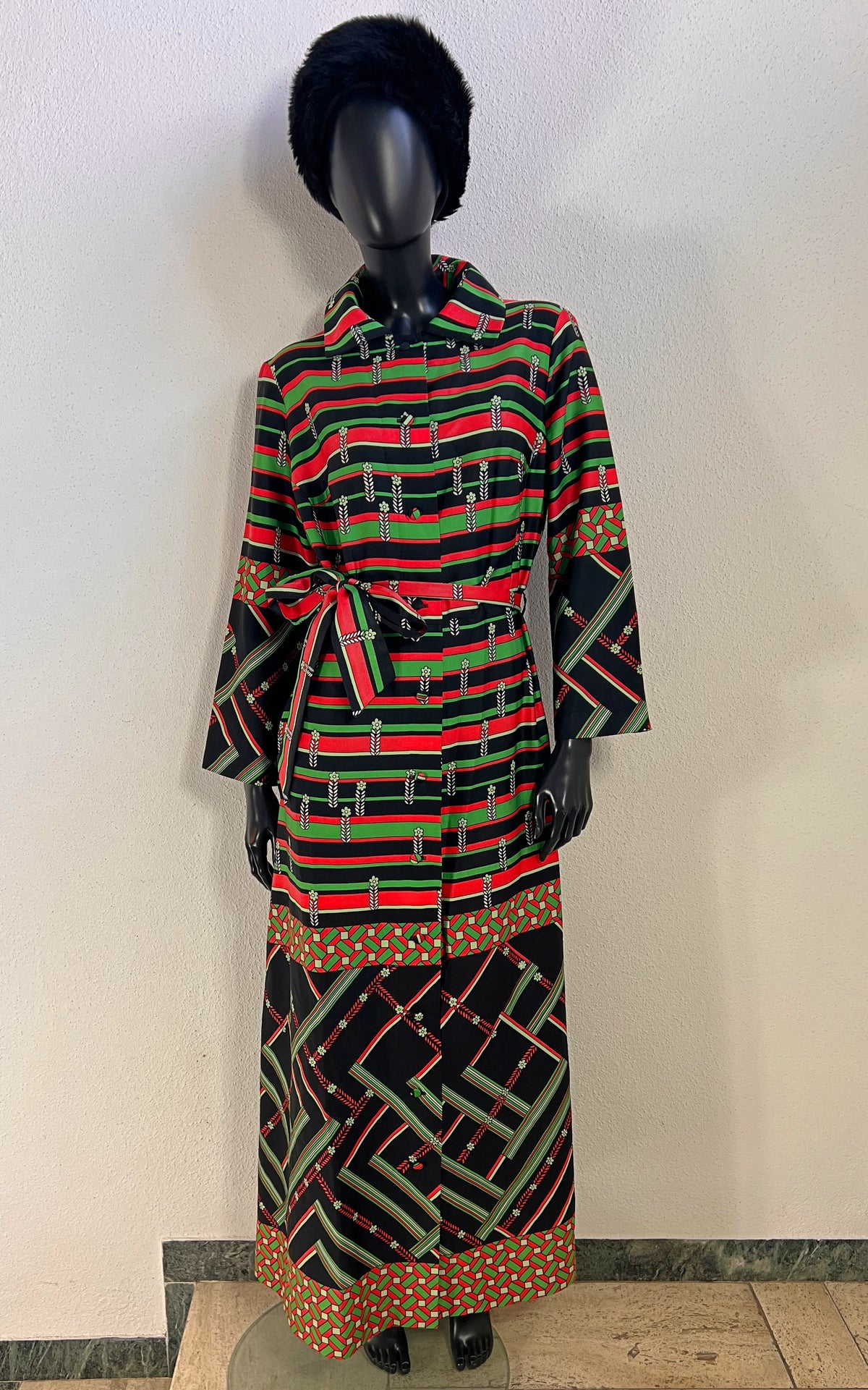 Vintage 1970s Printed Maxi Dress