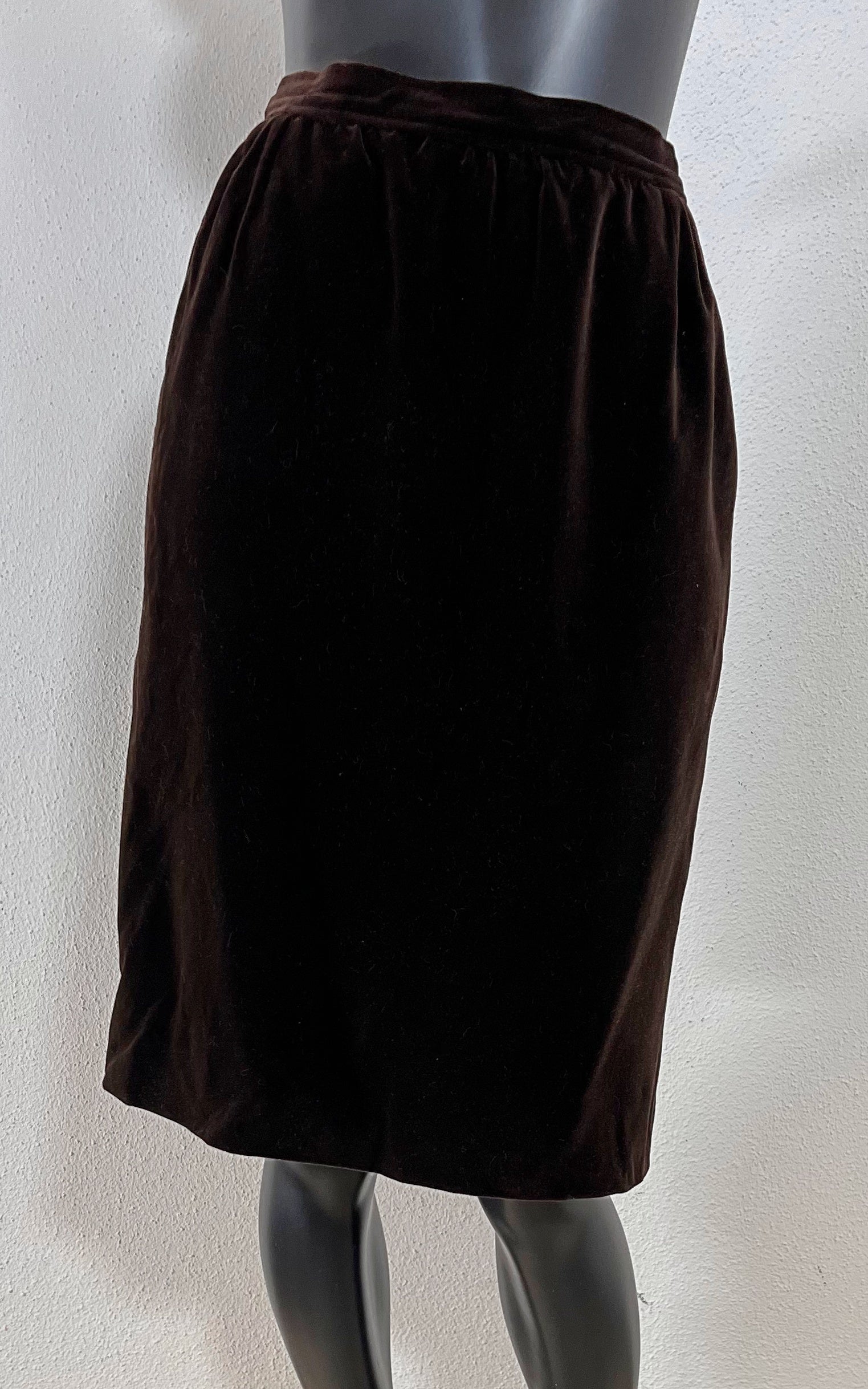 Vintage Yves Saint Laurent Darkbrown Velvet Skirt