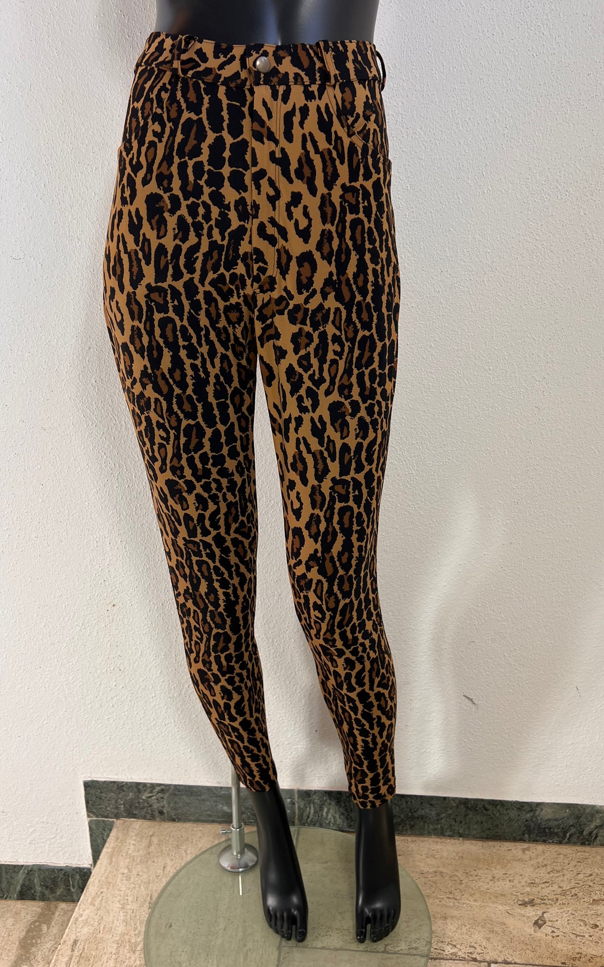Vintage House of Field Leopard Print Disco Stretch Pants