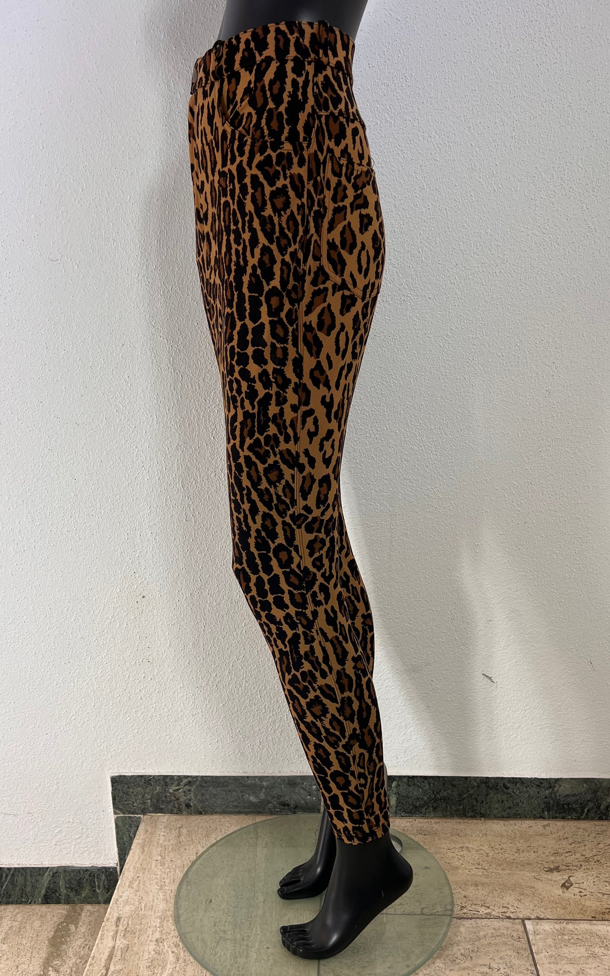 Vintage House of Field Leopard Print Disco Stretch Pants