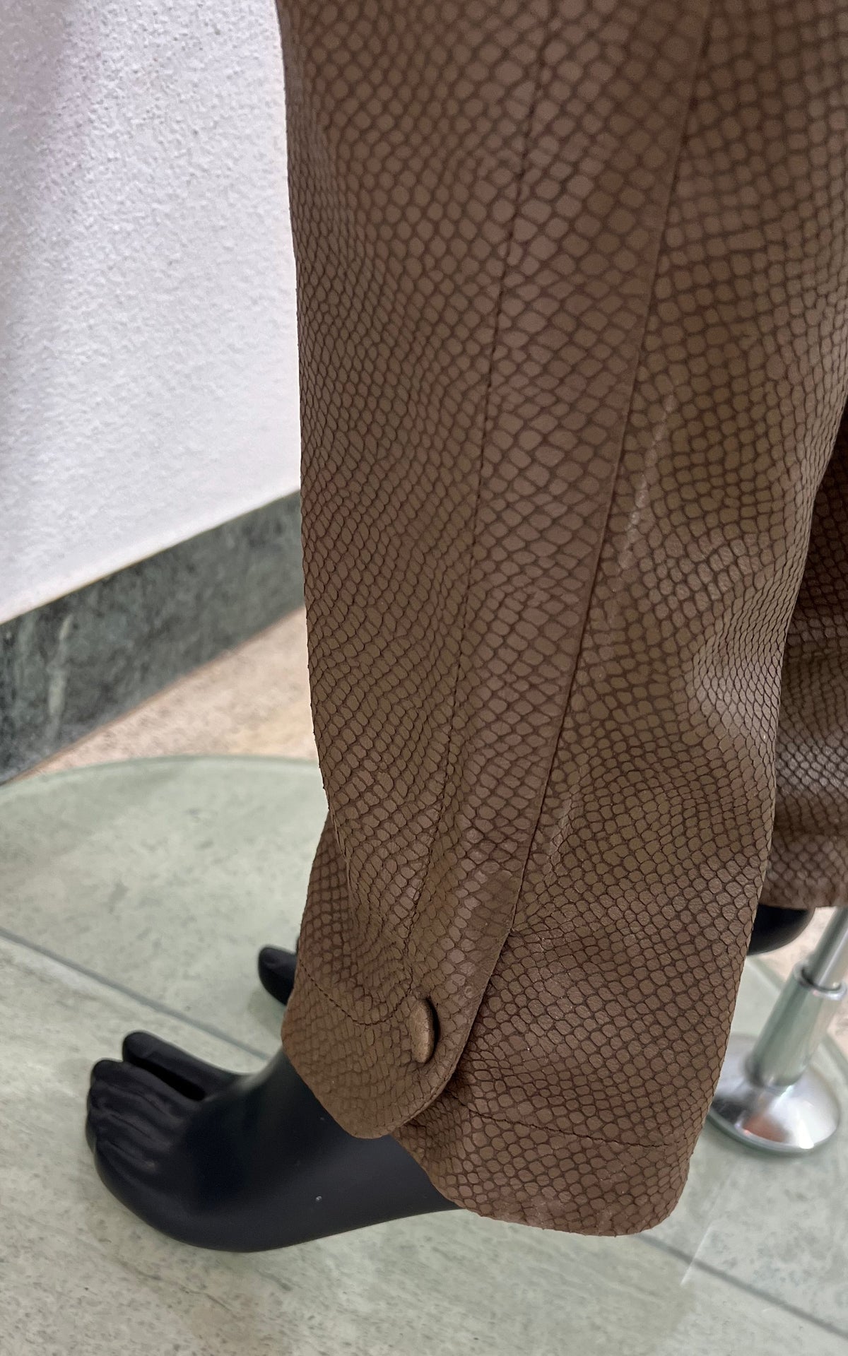 Genny Leather Trousers with Reptile Embossing