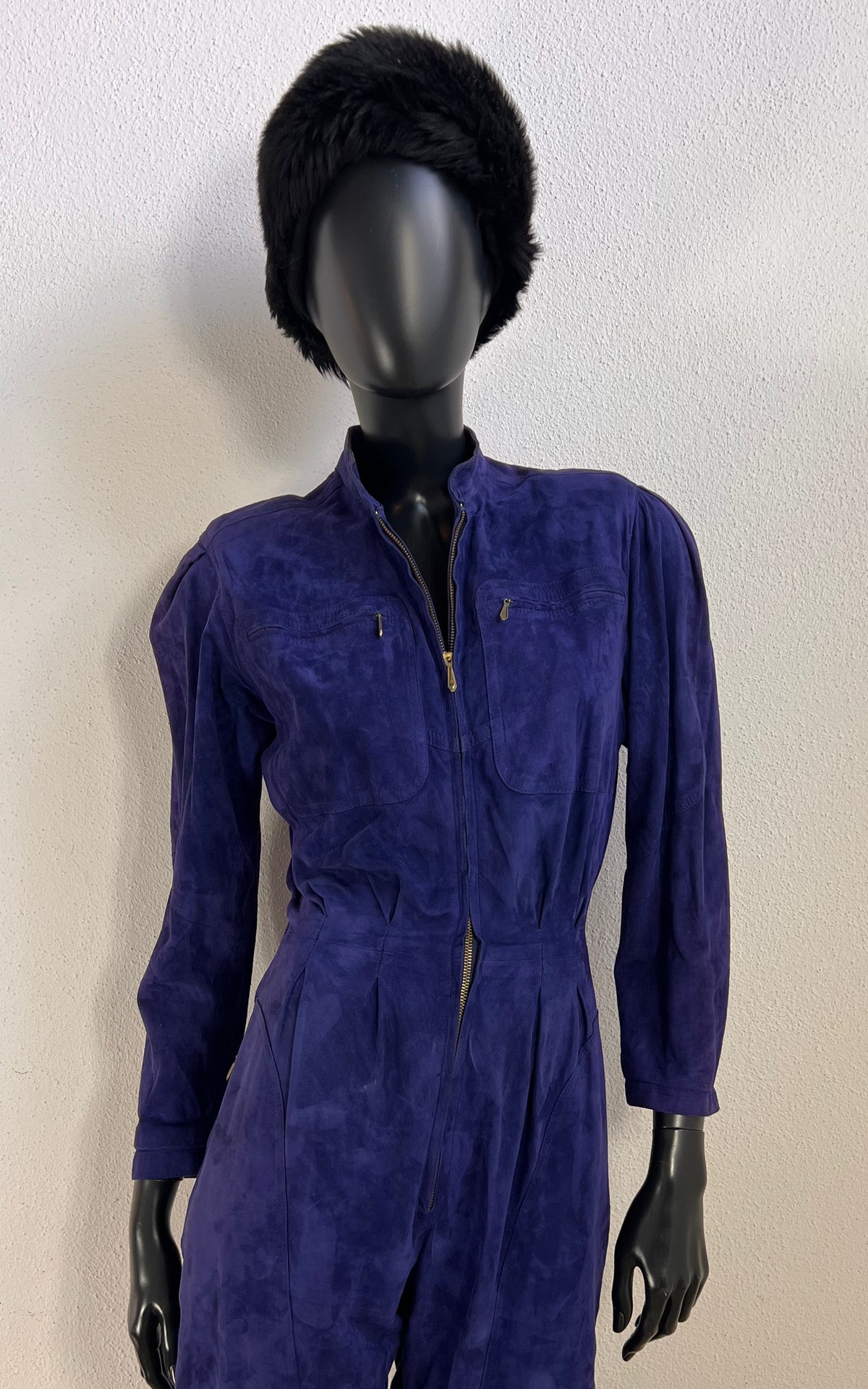 Vintage Zanella Purple Suede Jumpsuit