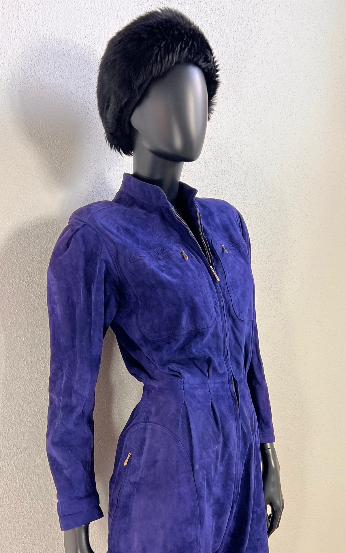 Vintage Zanella Purple Suede Jumpsuit