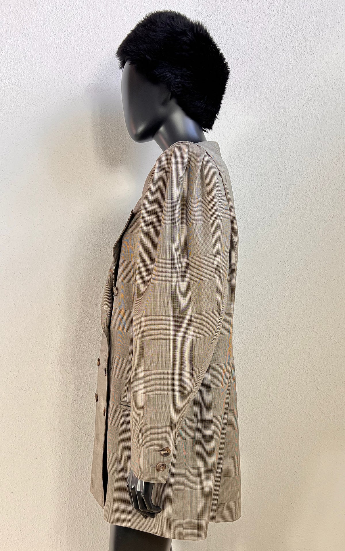 Vintage Rena Lange Glen Check Wool Blazer