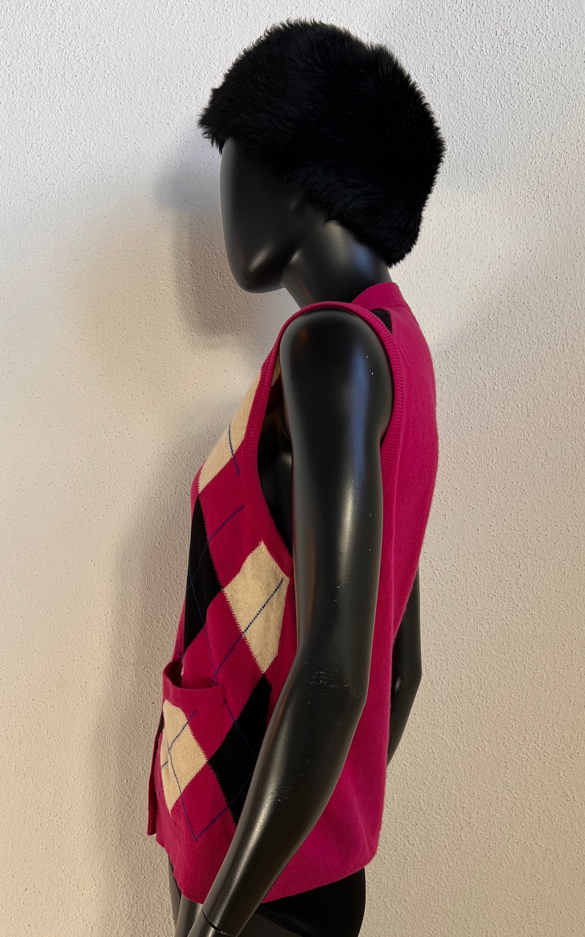 Vintage Saint Laurent Rive Gauche Cashmere Argyle Vest