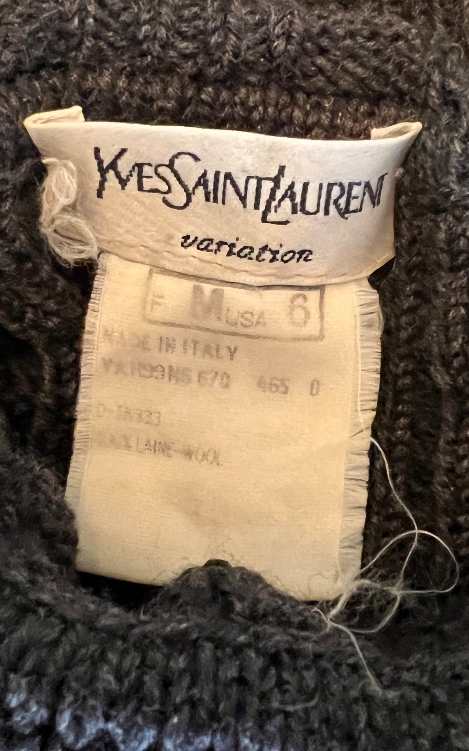 Vintage Yves Saint Laurent Cable Knit Jumper