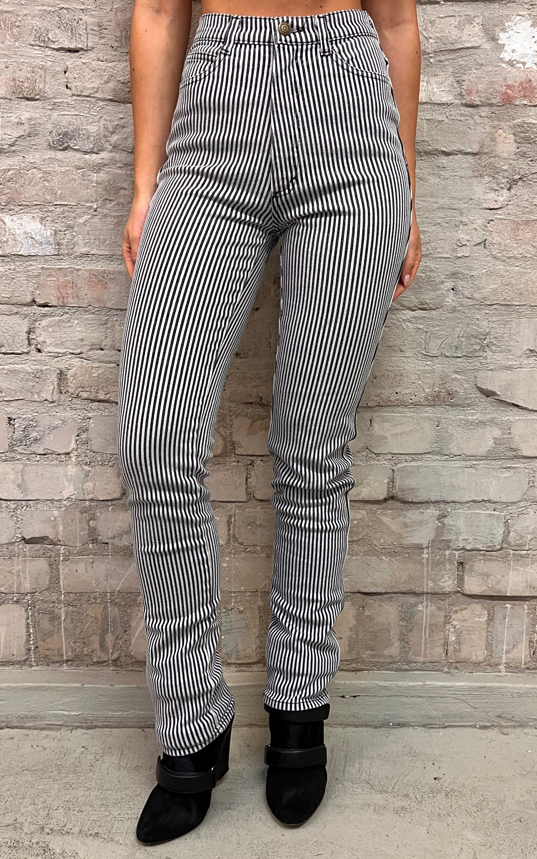 Vintage 80s Skinline Jeans Striped