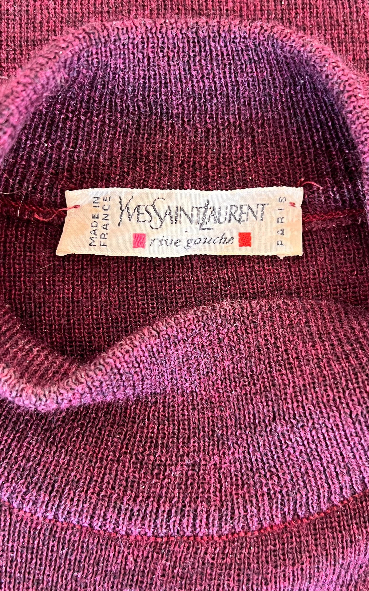 Vintage Yves Saint Laurent Rive Gauche Wool Sweater – Dark Plum Mélange
