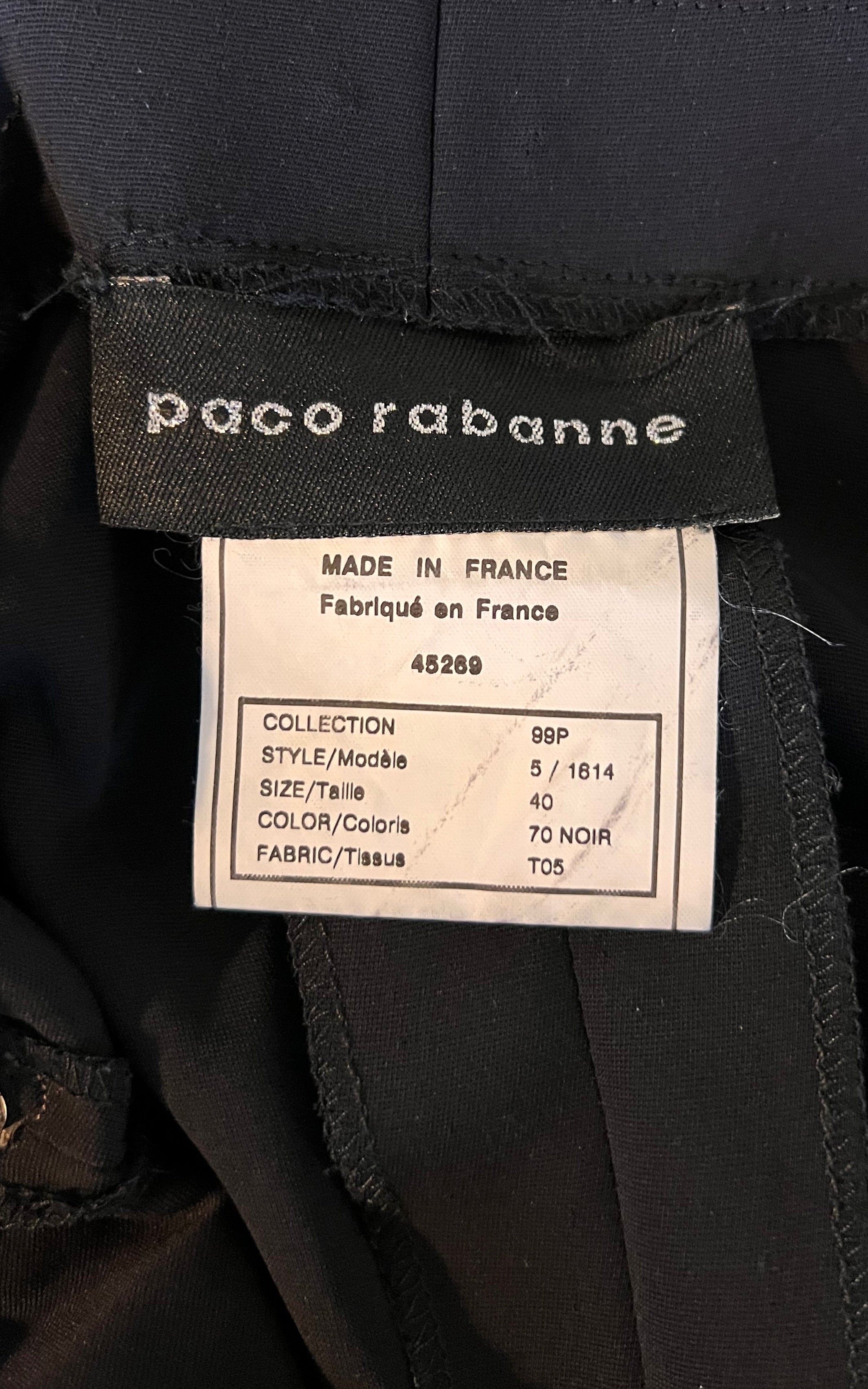 Abito vintage con dettagli in pelle Paco Rabanne Y2K