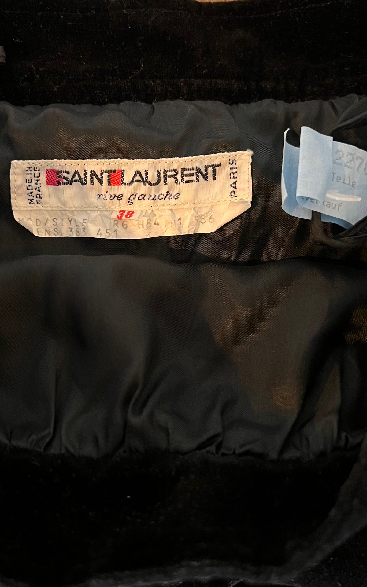 Vintage Saint Laurent Rive Gauche Black Silk Velvet Skirt