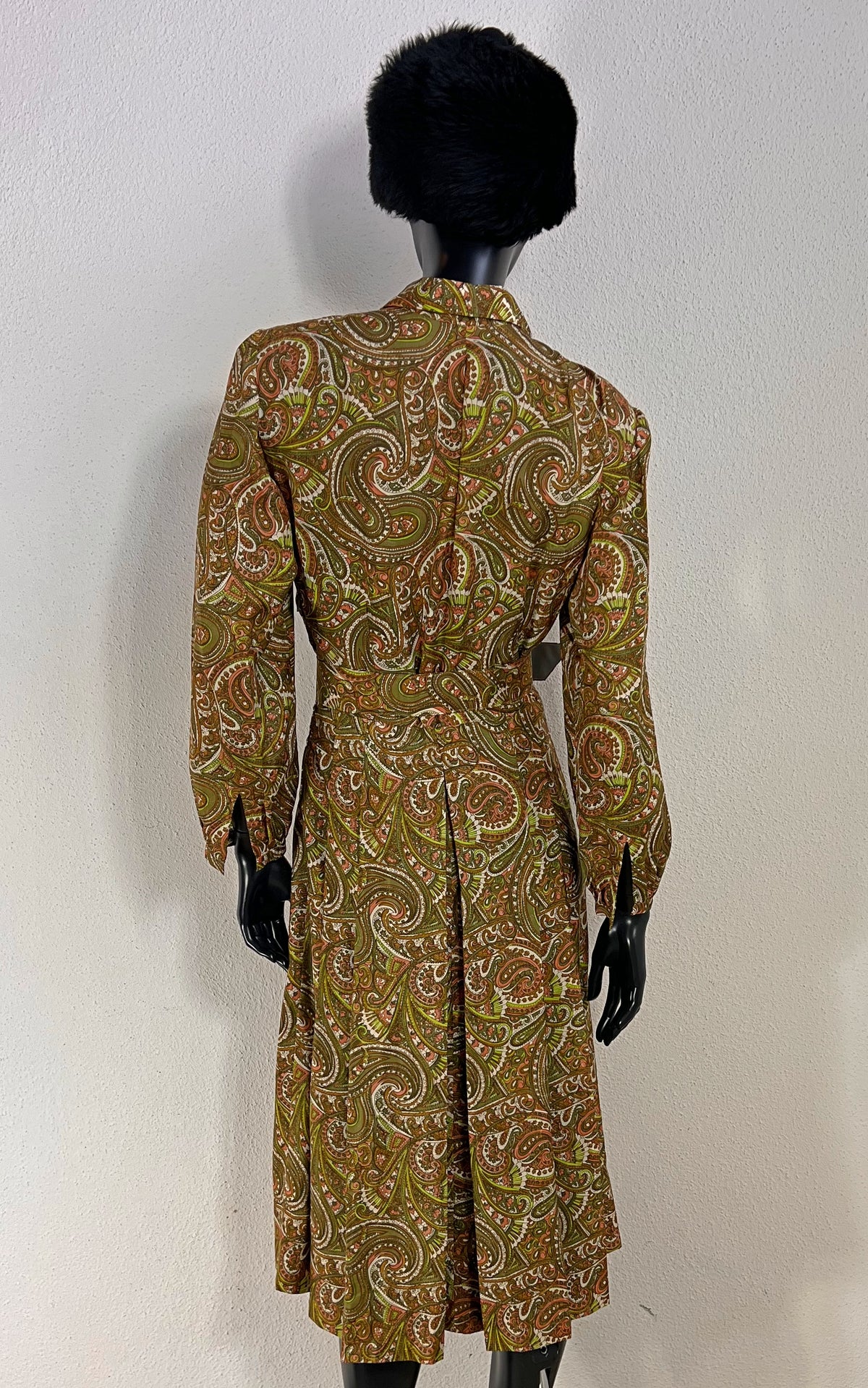 Vintage 70s Paisley Silk Dress