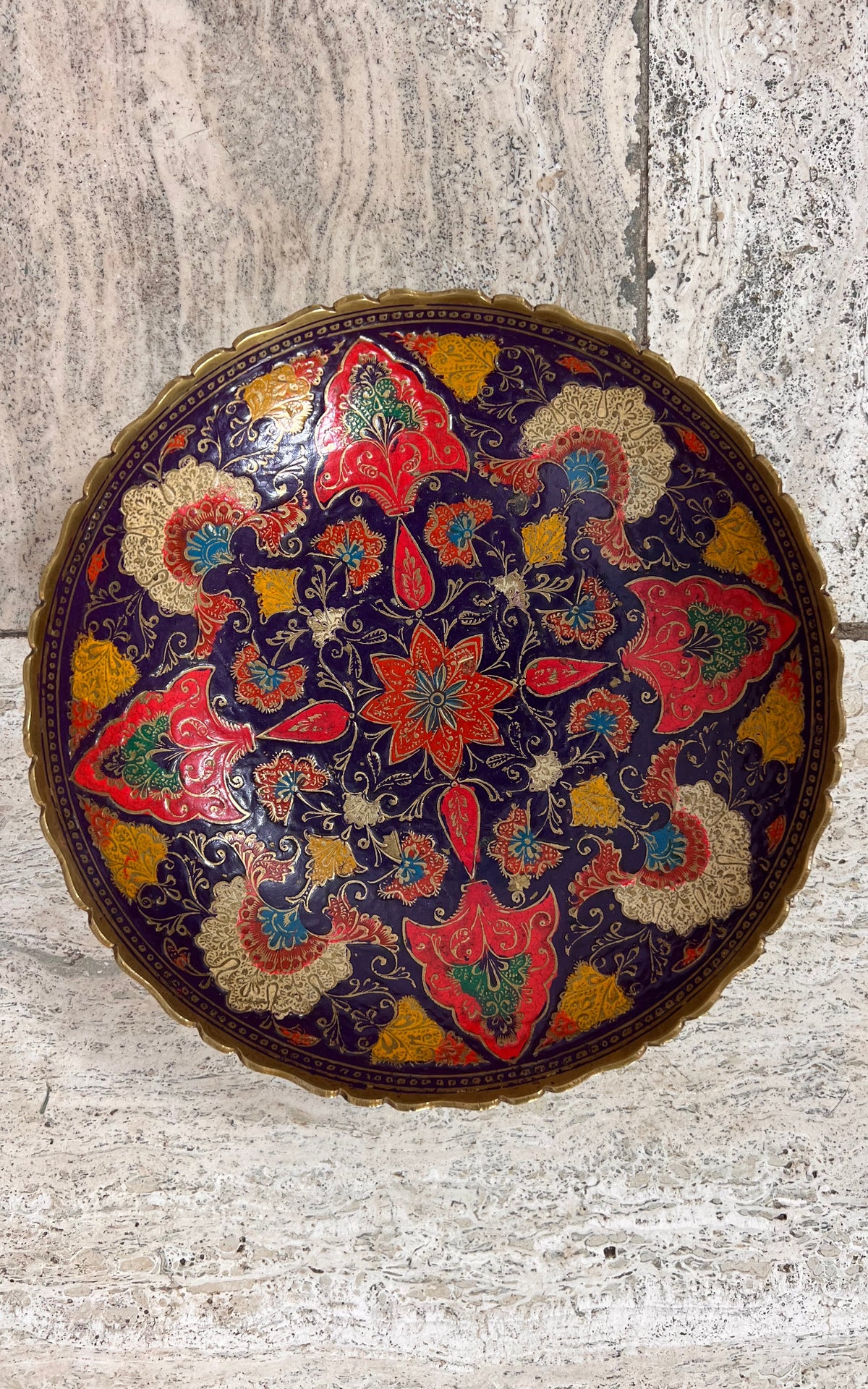 Vintage Oriental Inspired Brass Bowl