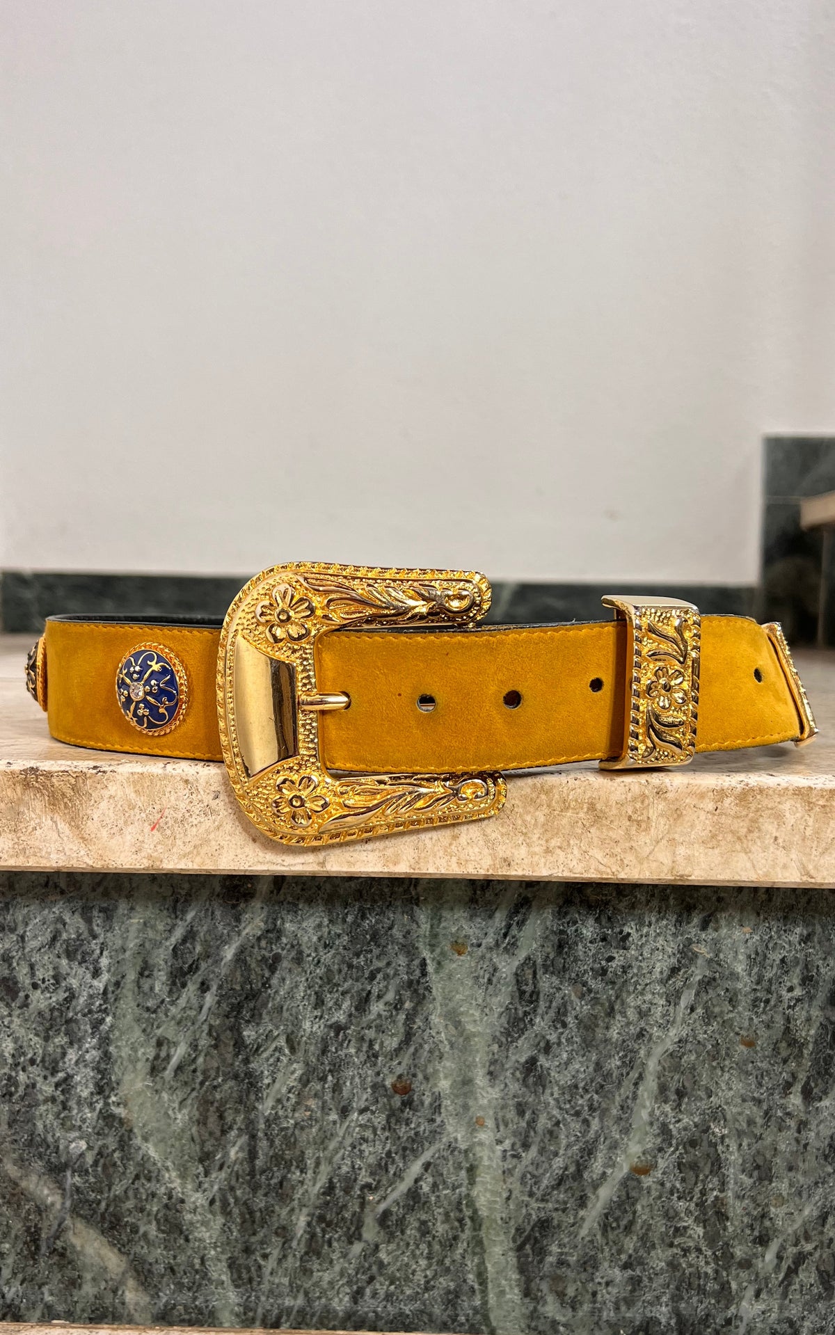 Vintage 80s Escada Suede Statement Belt