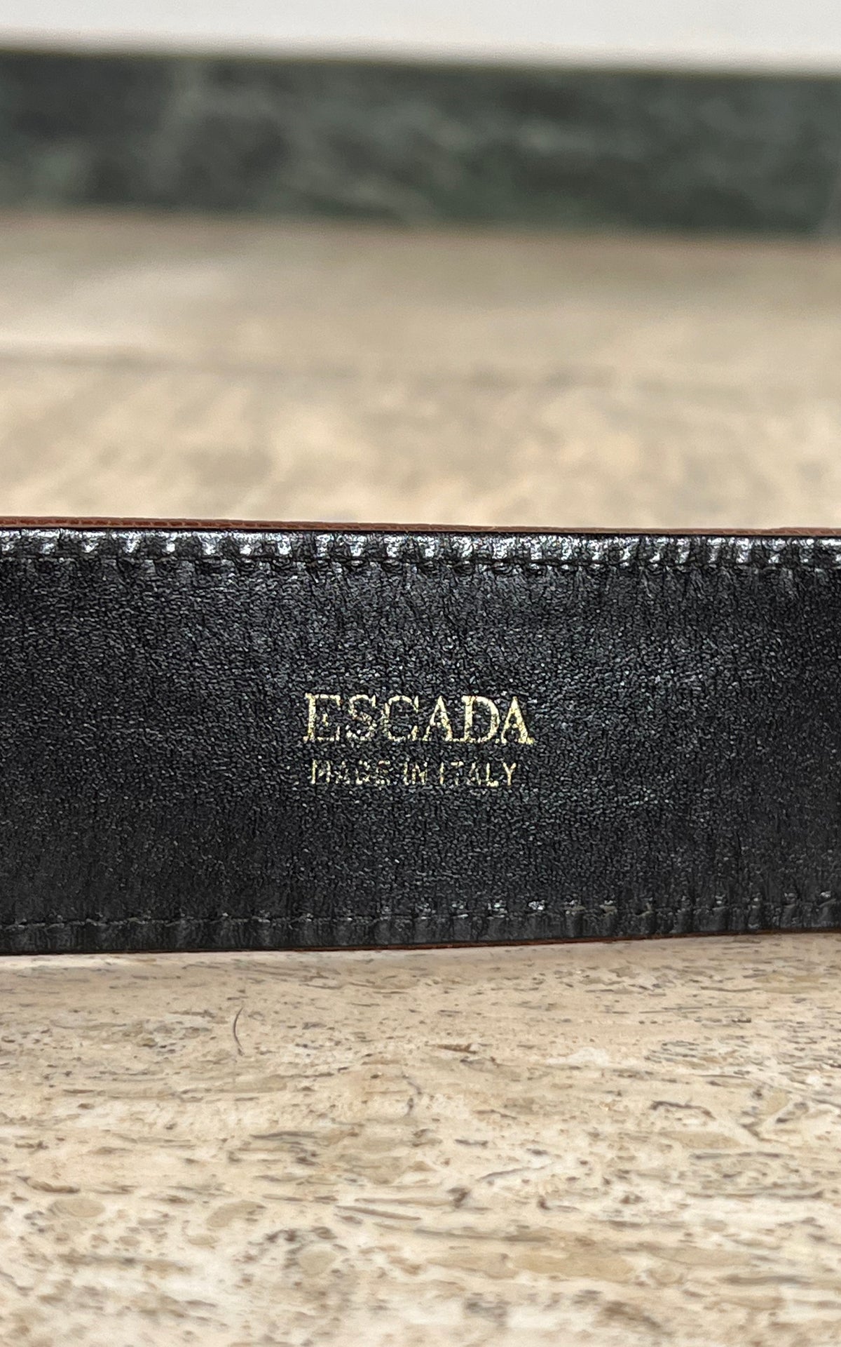 Vintage Escada Animal Print Hair-on Leather Belt