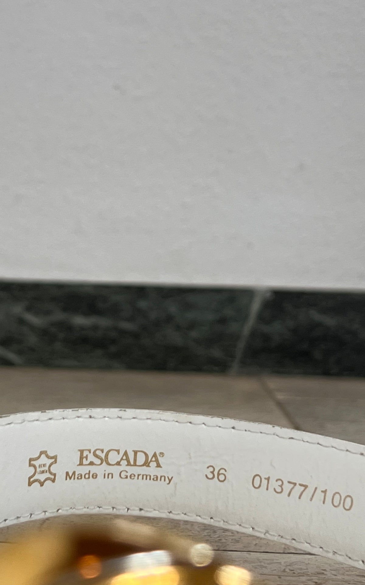 Vintage 90s Escada Leather Belt with Gold-Tone Sea Charms