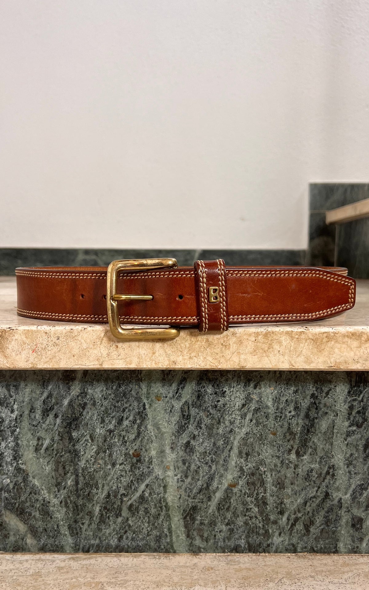 Vintage Bogner Brown Leather Belt