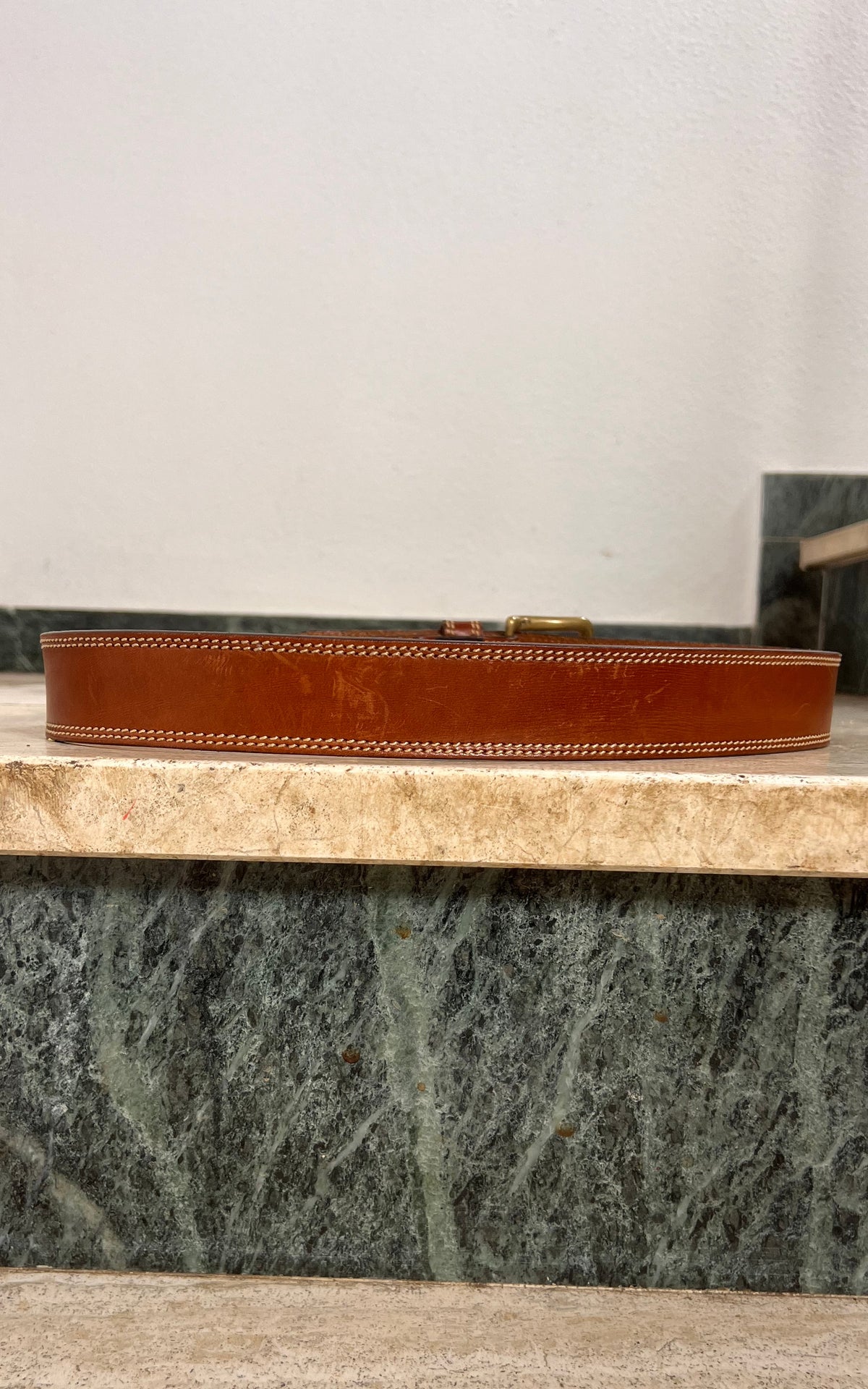 Vintage Bogner Brown Leather Belt