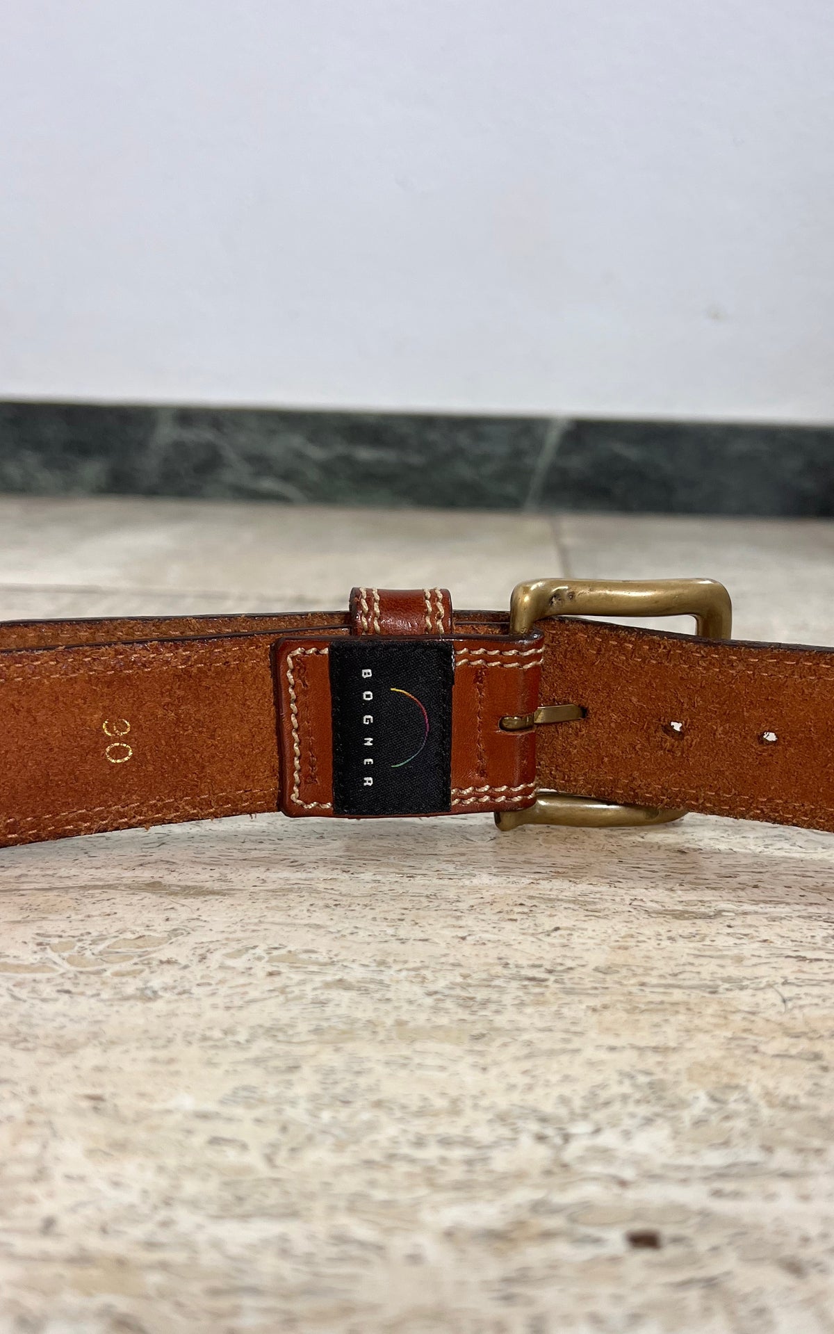 Vintage Bogner Brown Leather Belt